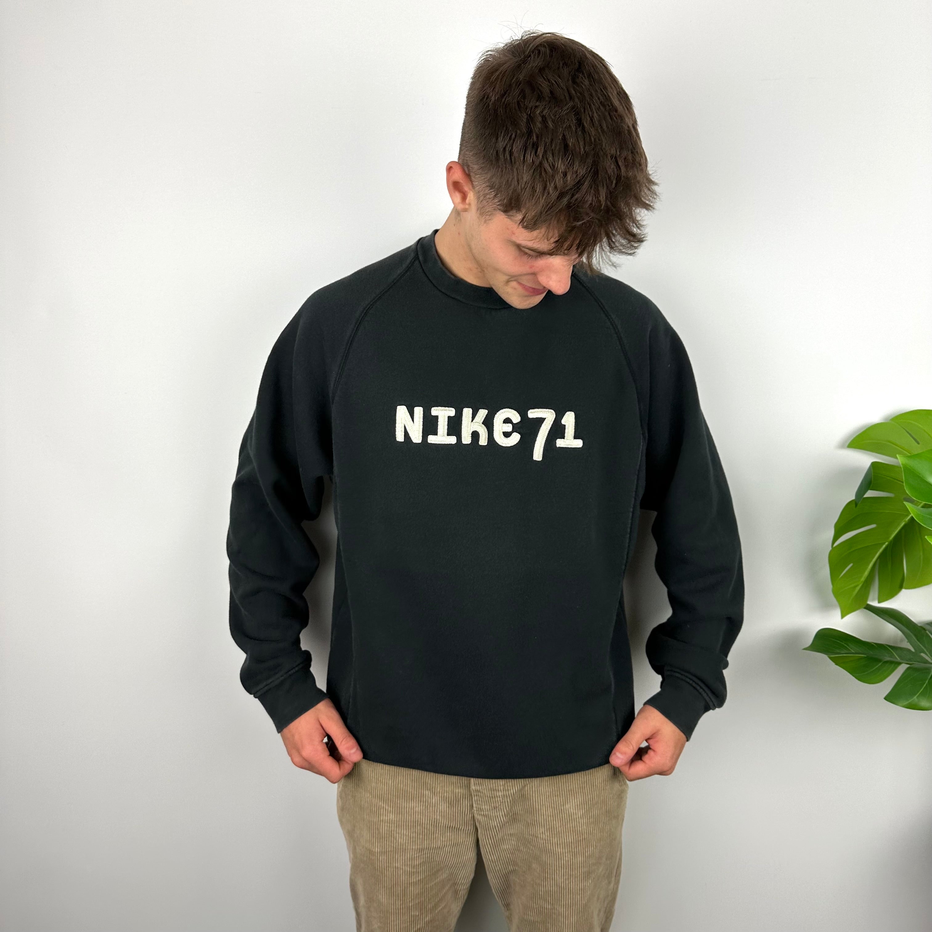 Nike Black Embroidered Spell Out Sweatshirt (L)