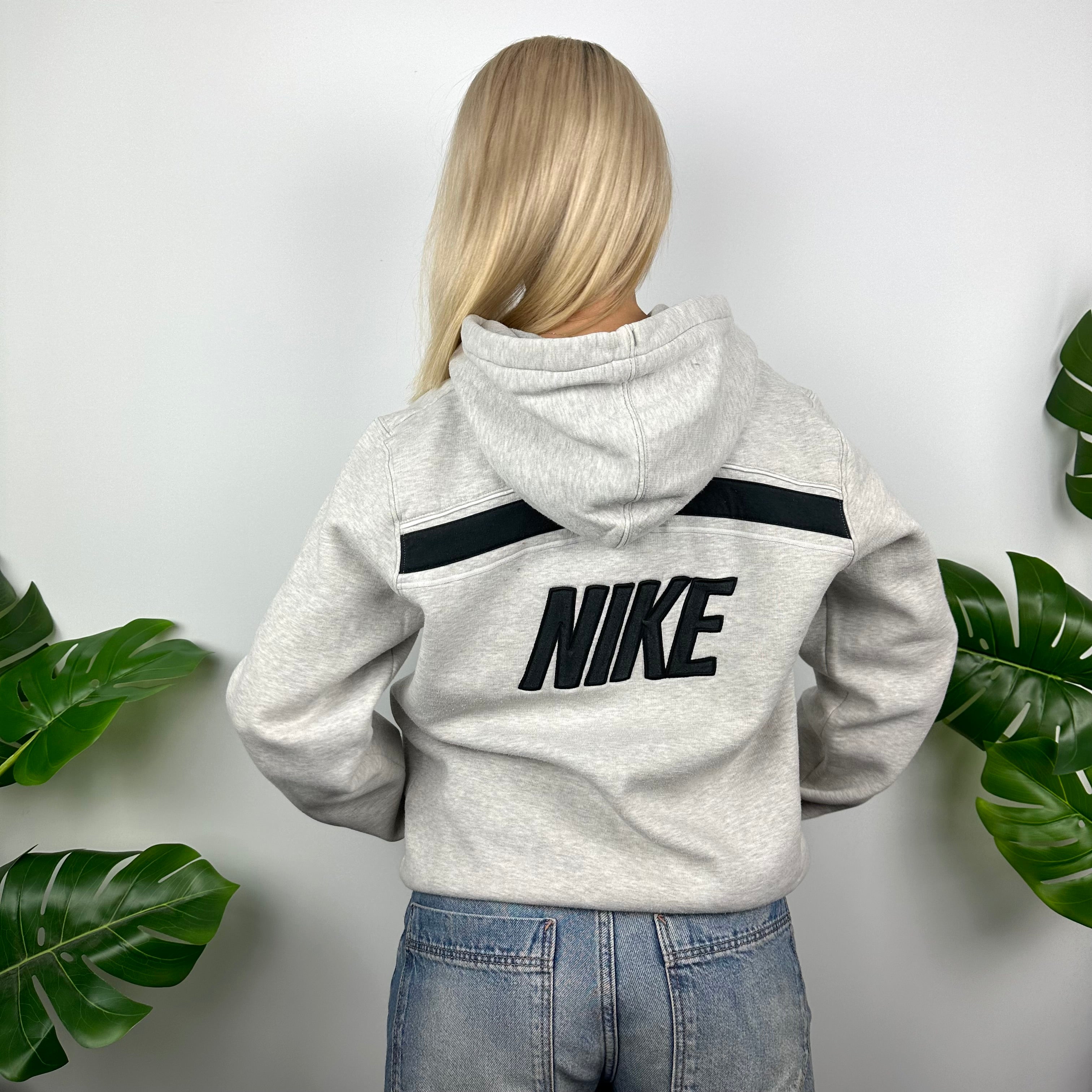 Nike Grey Embroidered Spell Out Hoodie (S)