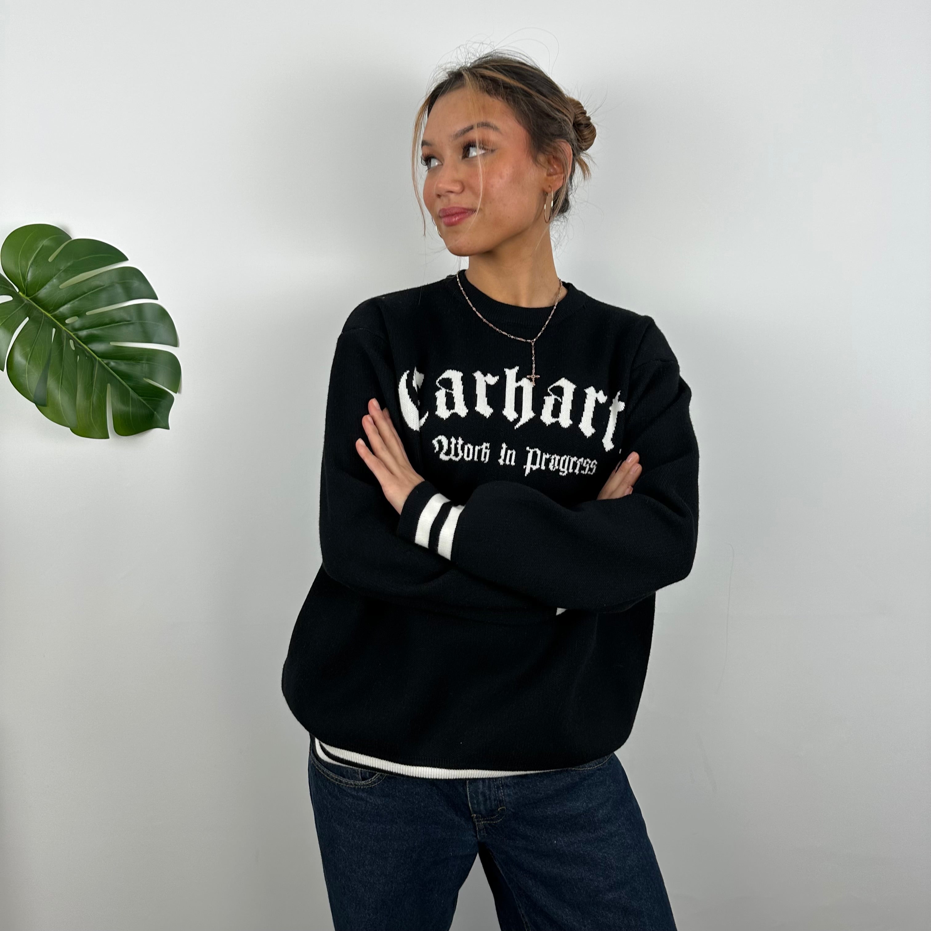Carhartt RARE Black Embroidered Sweater (M)