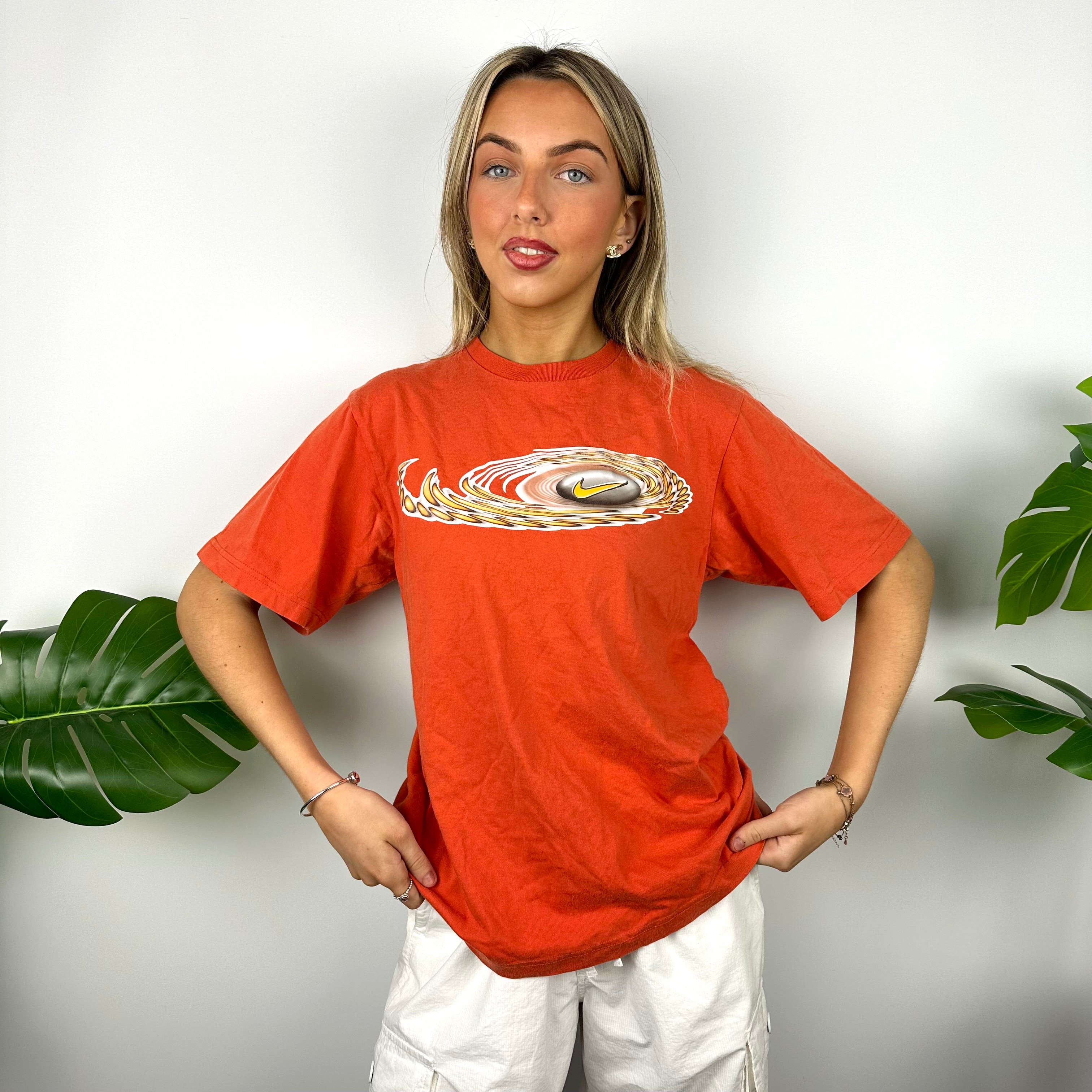 Nike Orange Swoosh T Shirt (S)