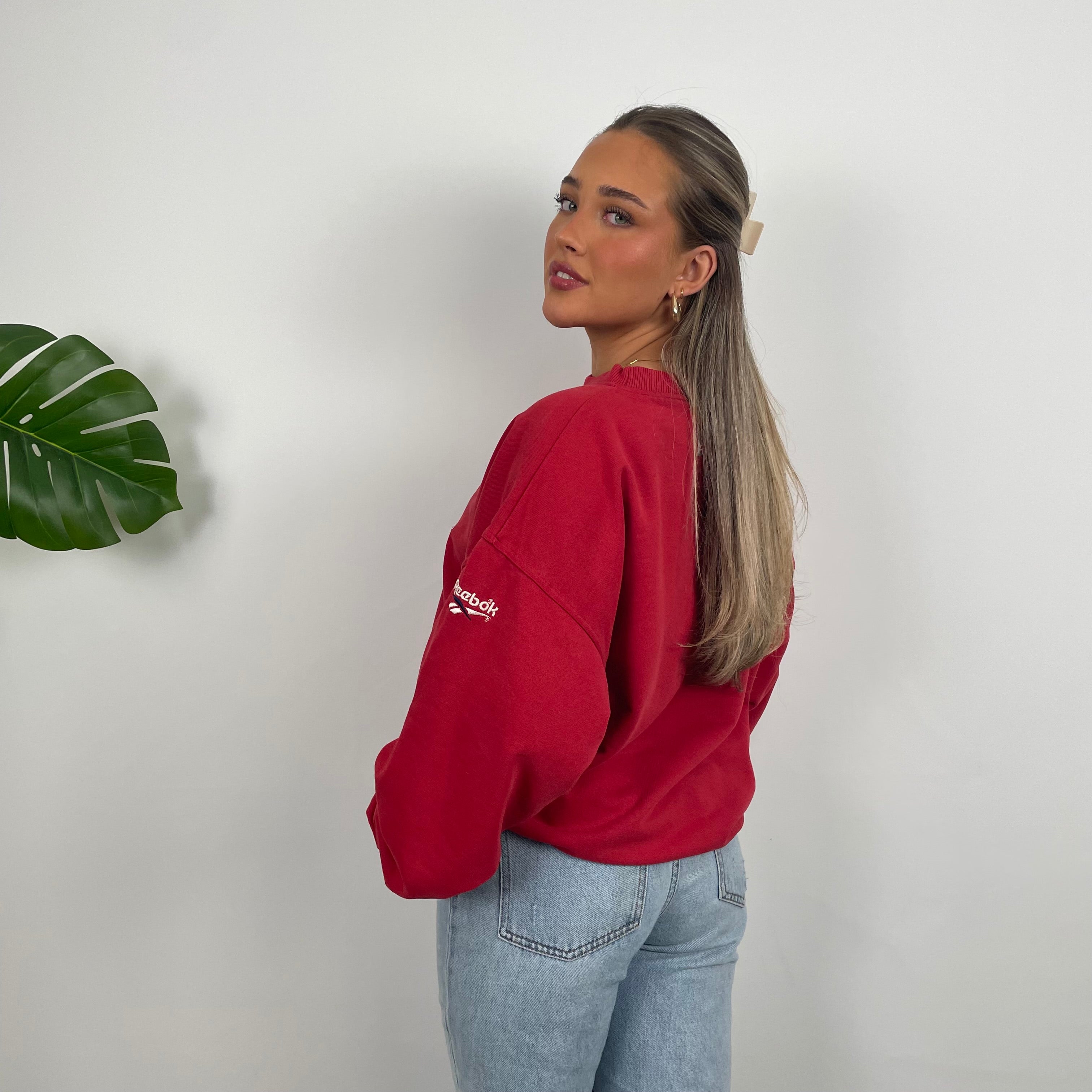 Reebok x USA Red Embroidered Spell Out Sweatshirt (L)