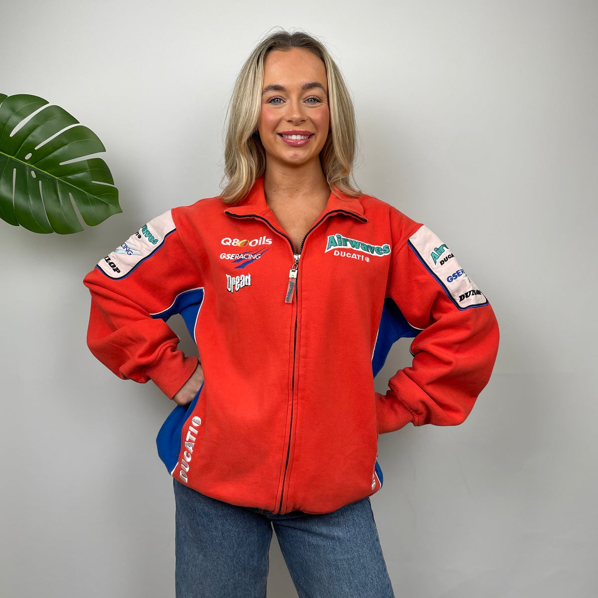 Airwaves Racing Embroidered Zip Up hoodie Jacket (L) – Jamie Online Vintage