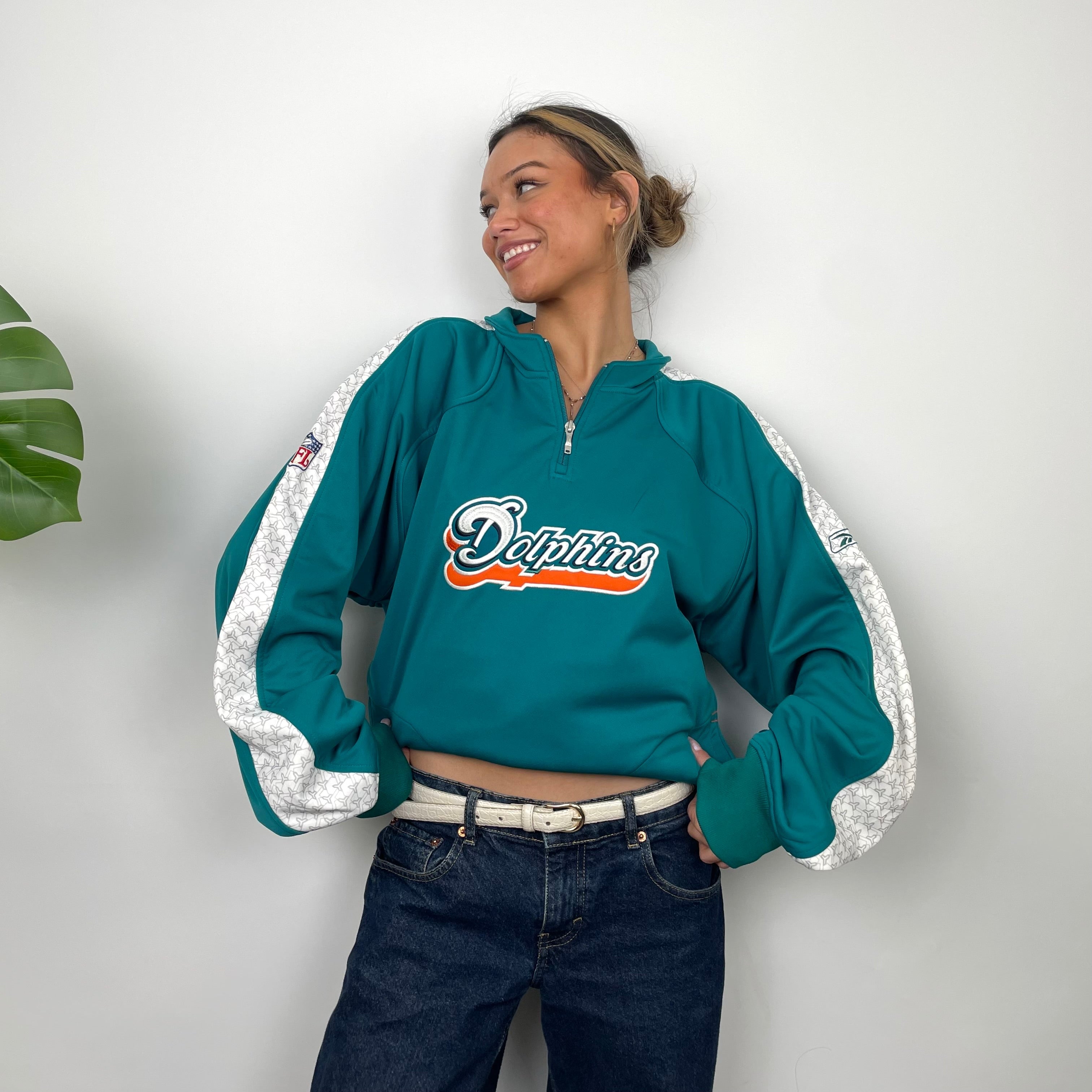 Miami Dolphins RARE NFL Quarter Zip Up Jacket (XL)