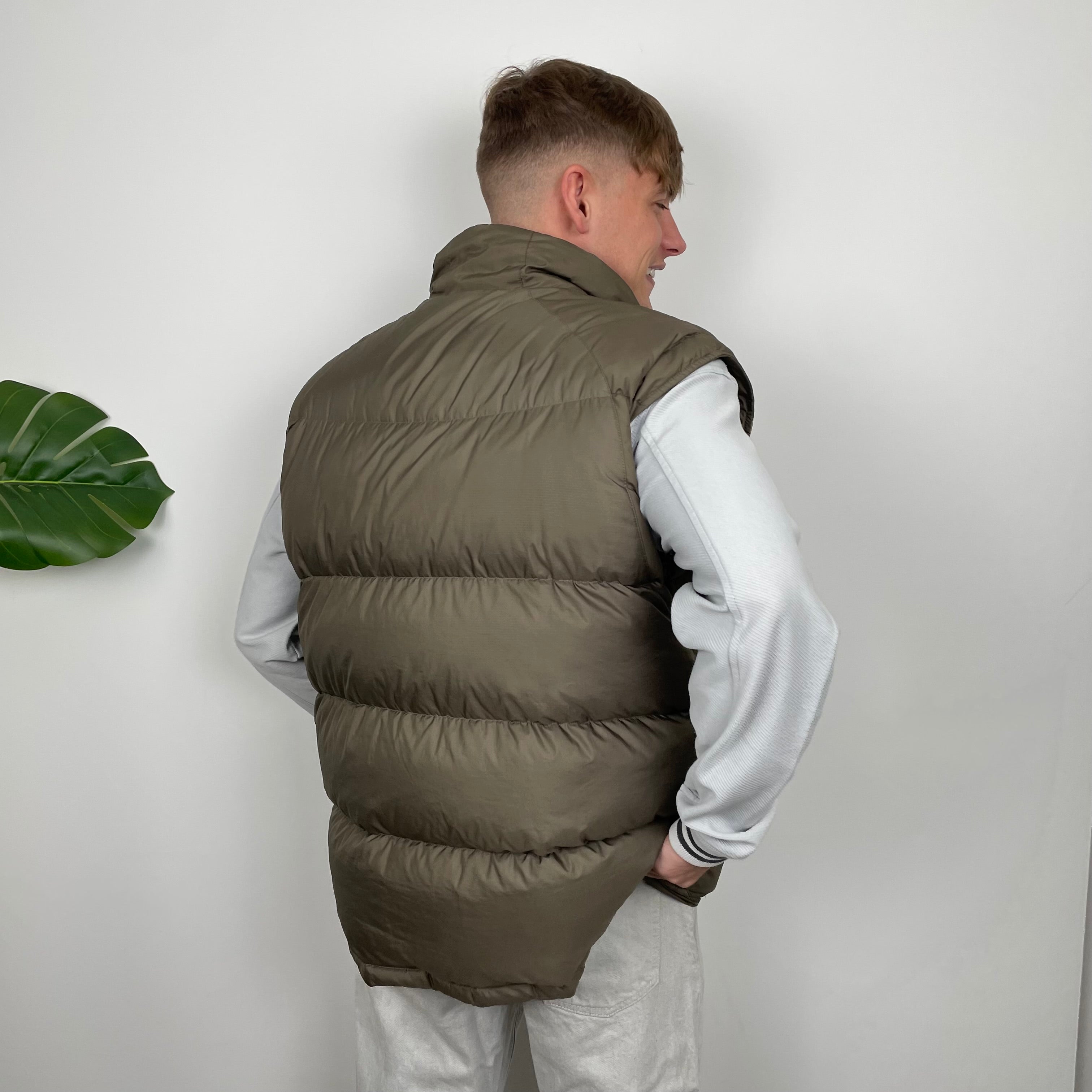 Nike RARE Khaki Embroidered Swoosh Puffer Gilet (M)