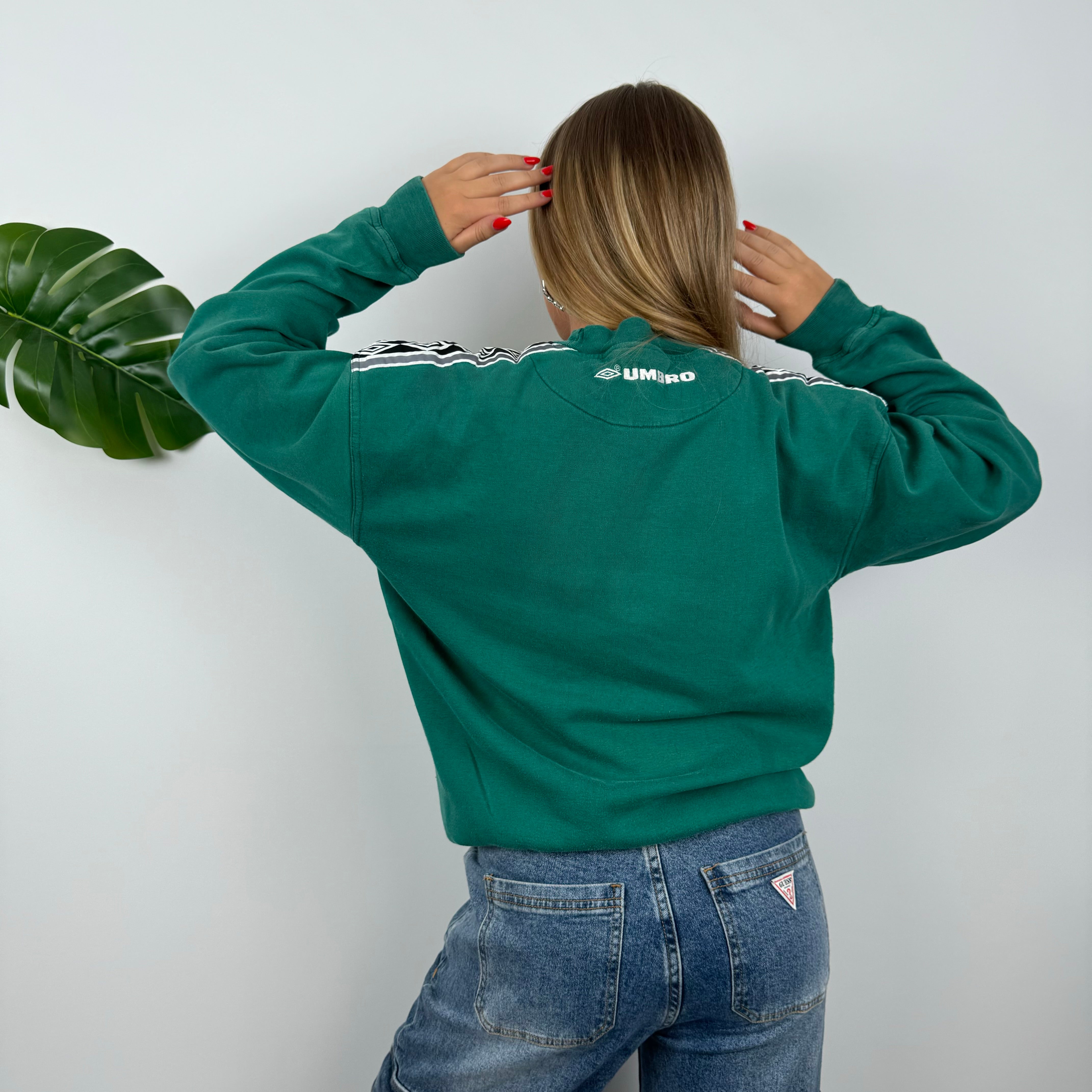 Umbro RARE Green Embroidered Spell Out Sweatshirt (S)