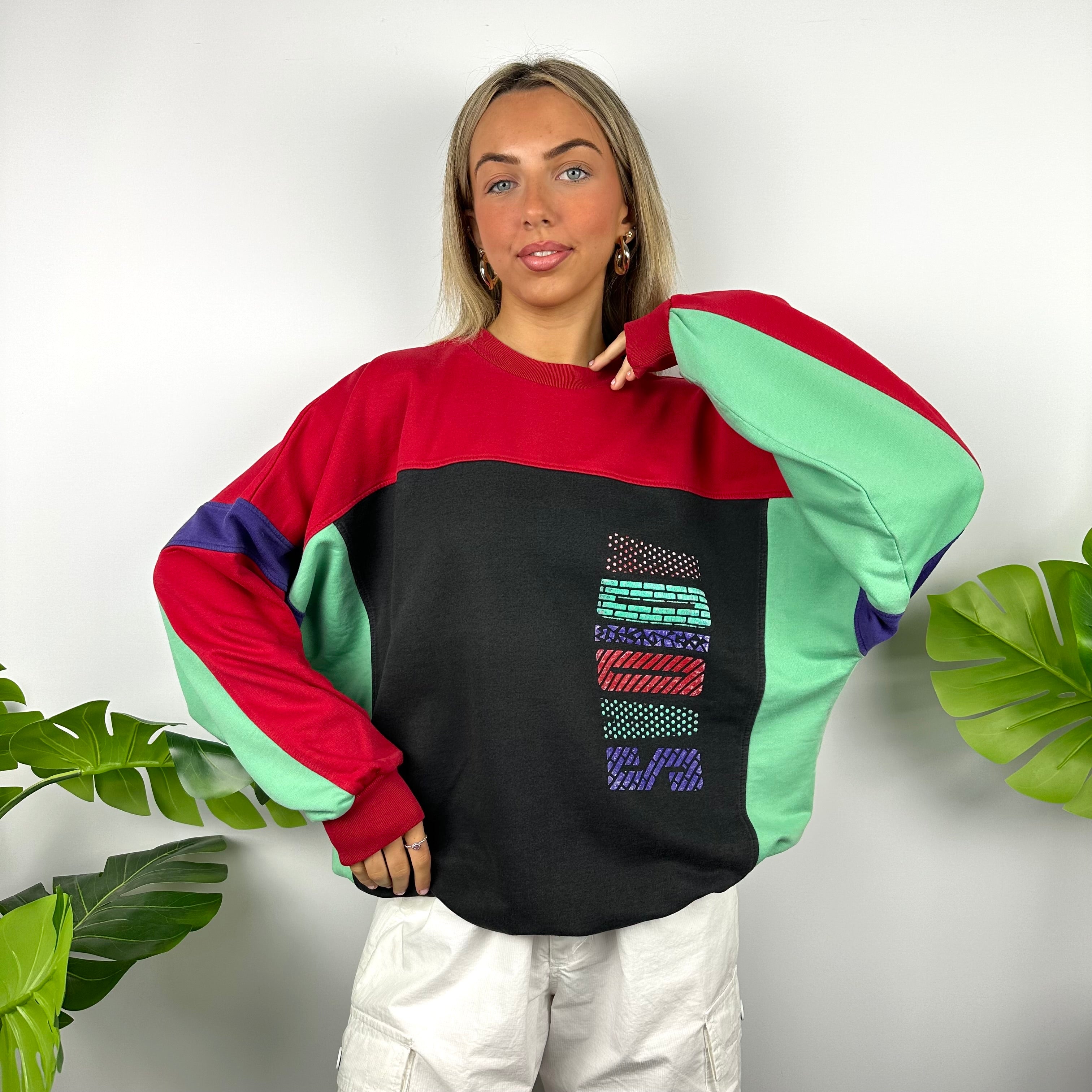 Adidas Colour Block Spell Out Sweatshirt (L)
