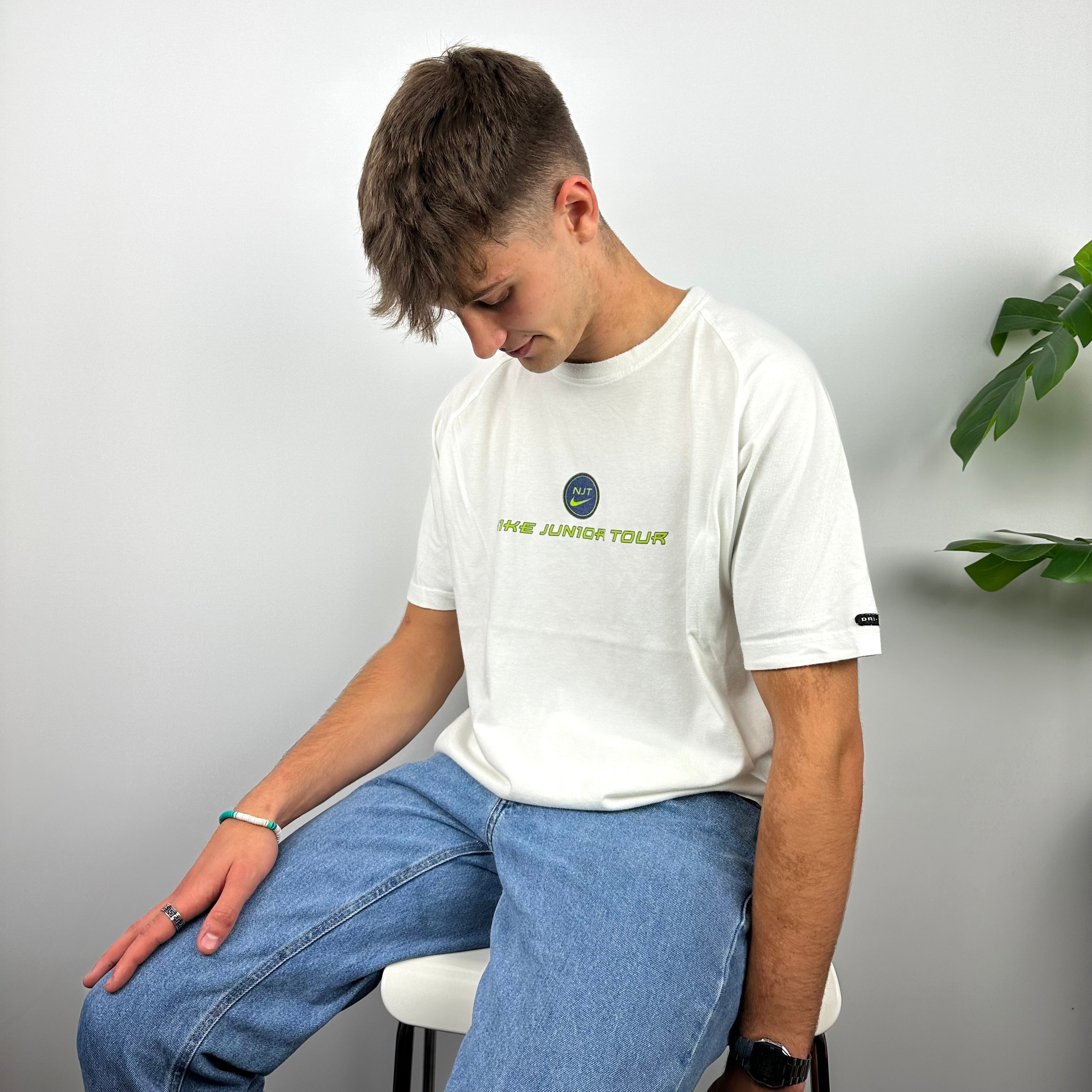 Nike X Junior Tour RARE White Spell Out T Shirt (L)