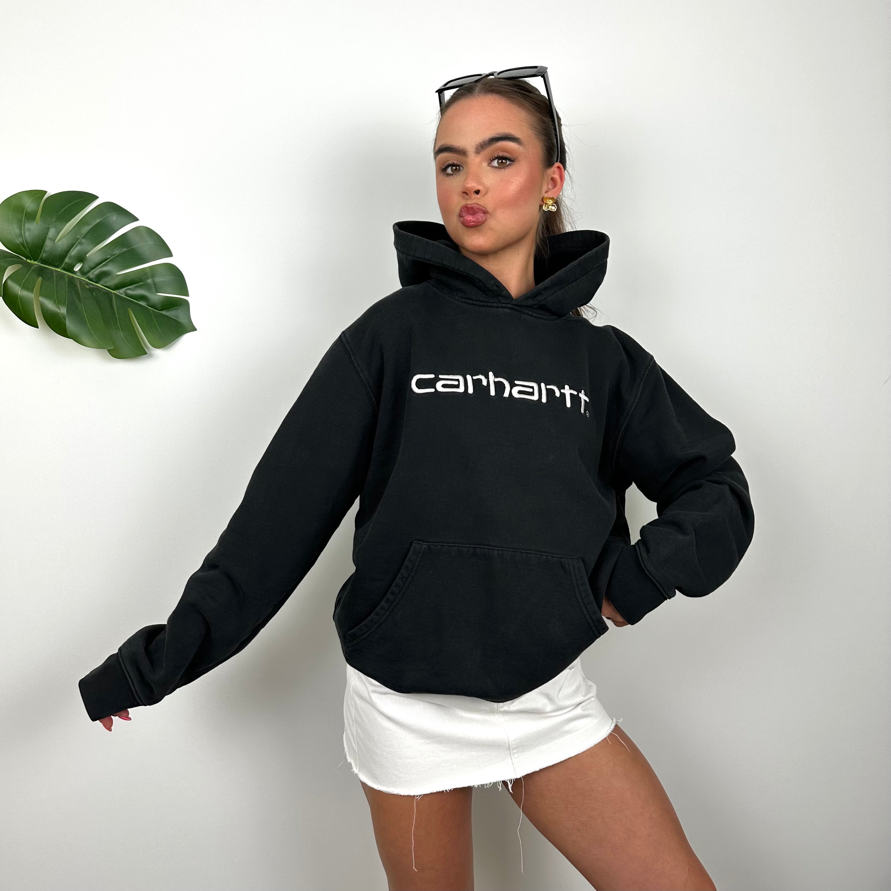 Carhartt Black Embroidered Spell Out Hoodie (M)