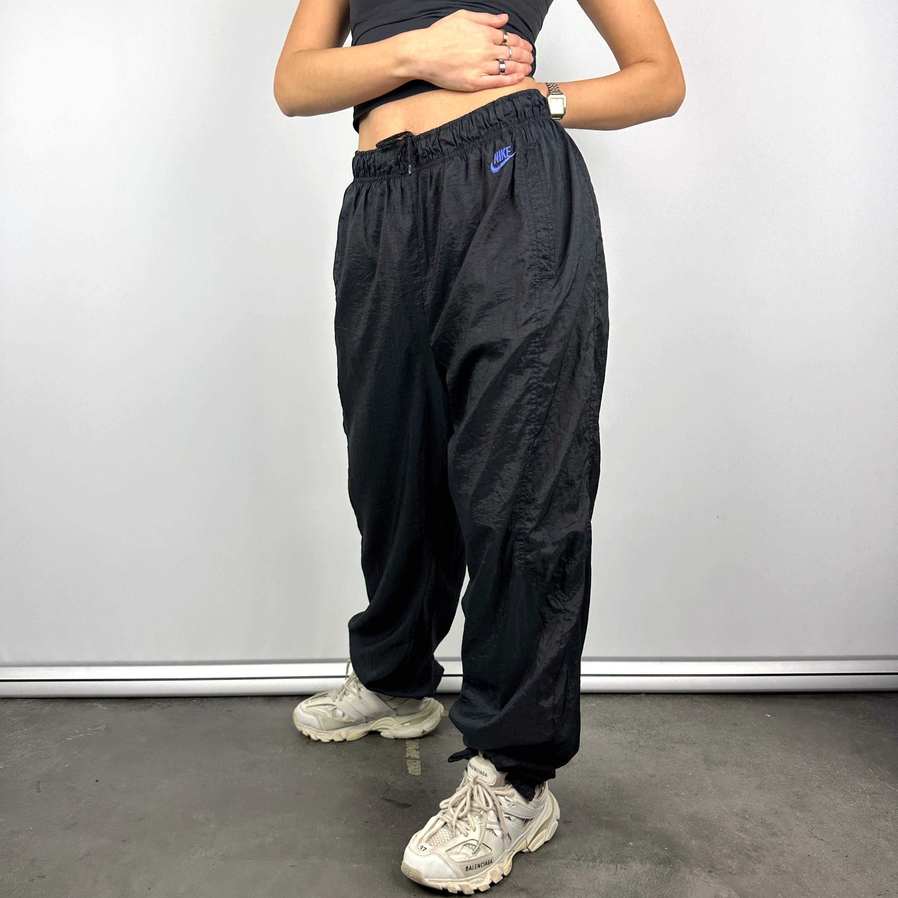 Nike Black Embroidered Spell Out Track Pants (L)