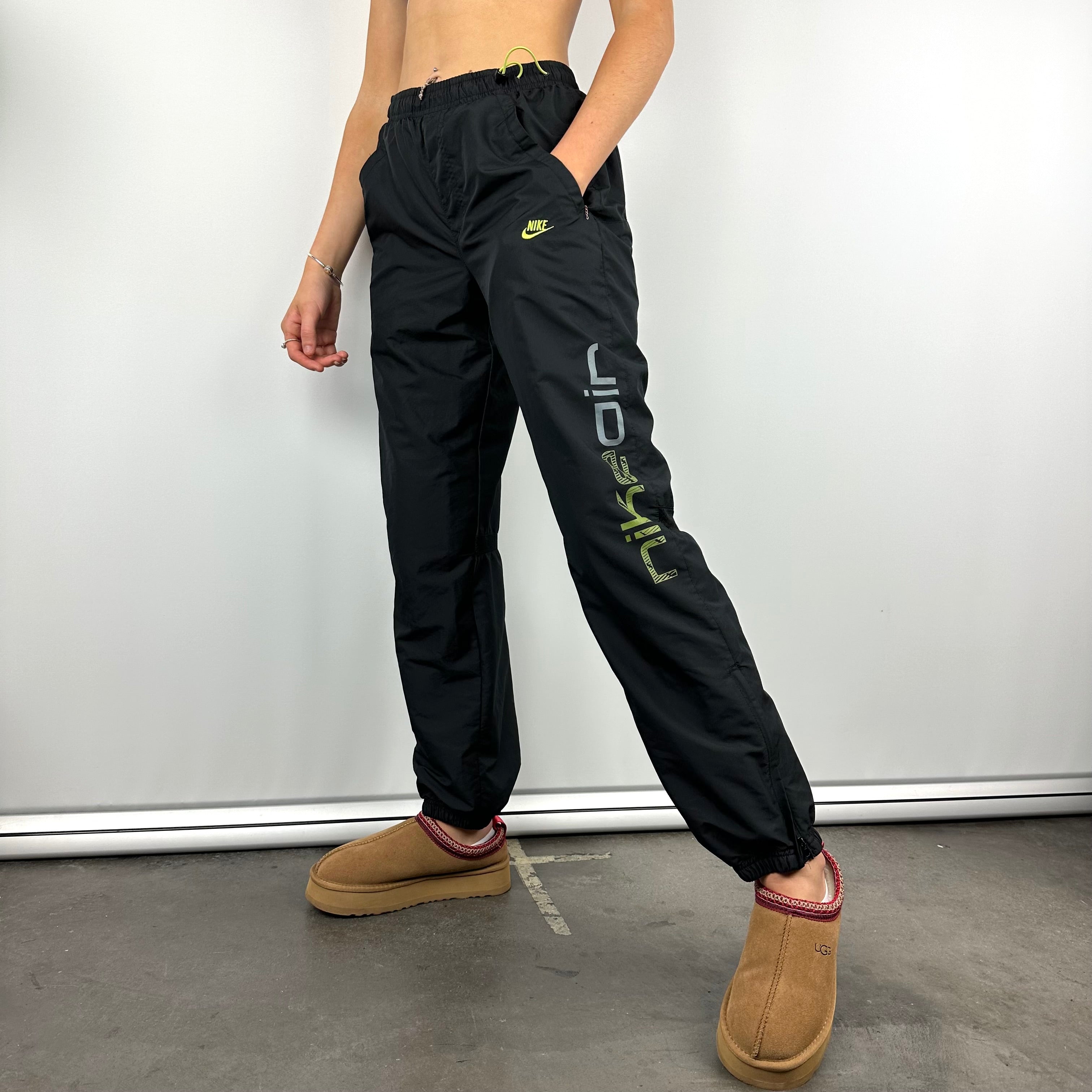 Nike Air Black Embroidered Spell Out Track Pants (S)