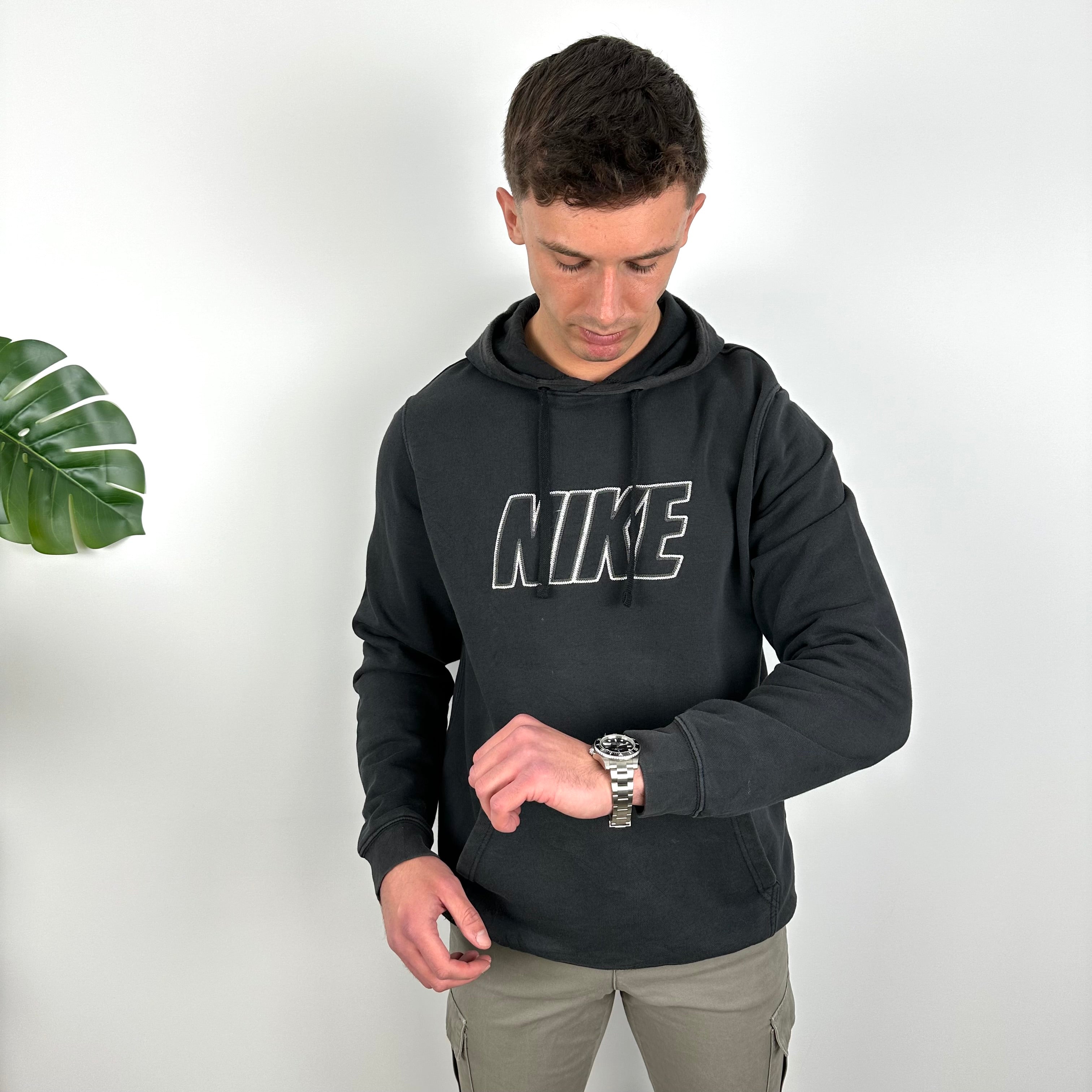 Nike Black Embroidered Spell Out Hoodie (L)