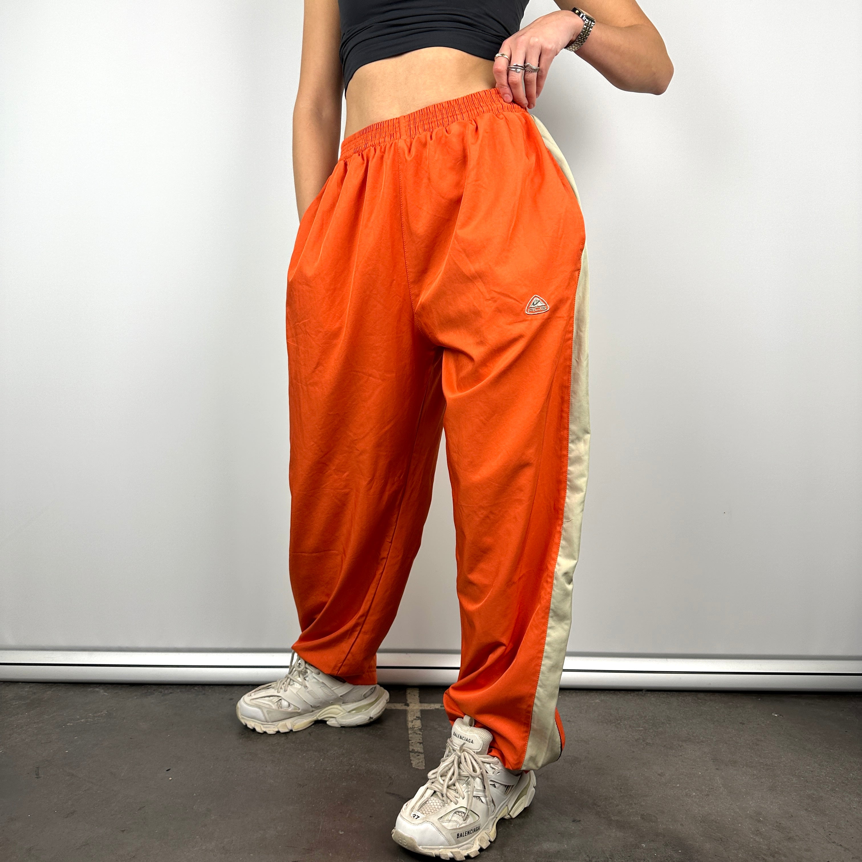 Nike ACG Orange Embroidered Spell Out Track Pants (XL)