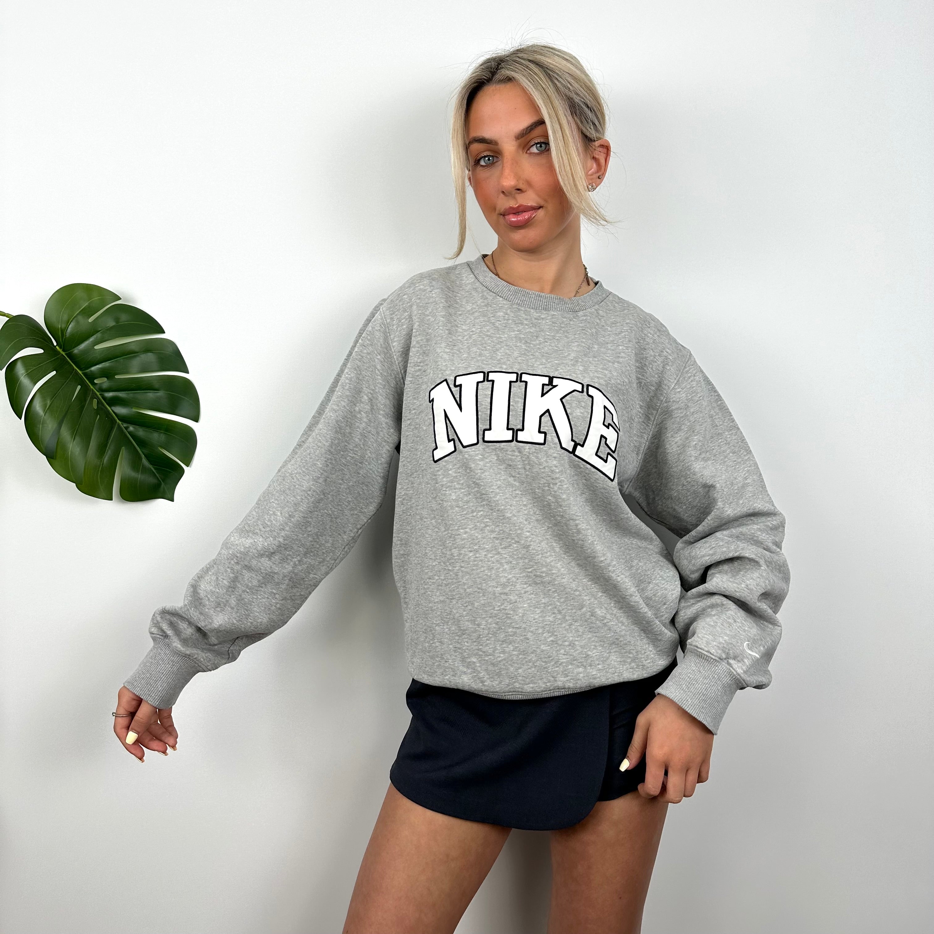 Nike Grey Embroidered Spell Out Sweatshirt (M)