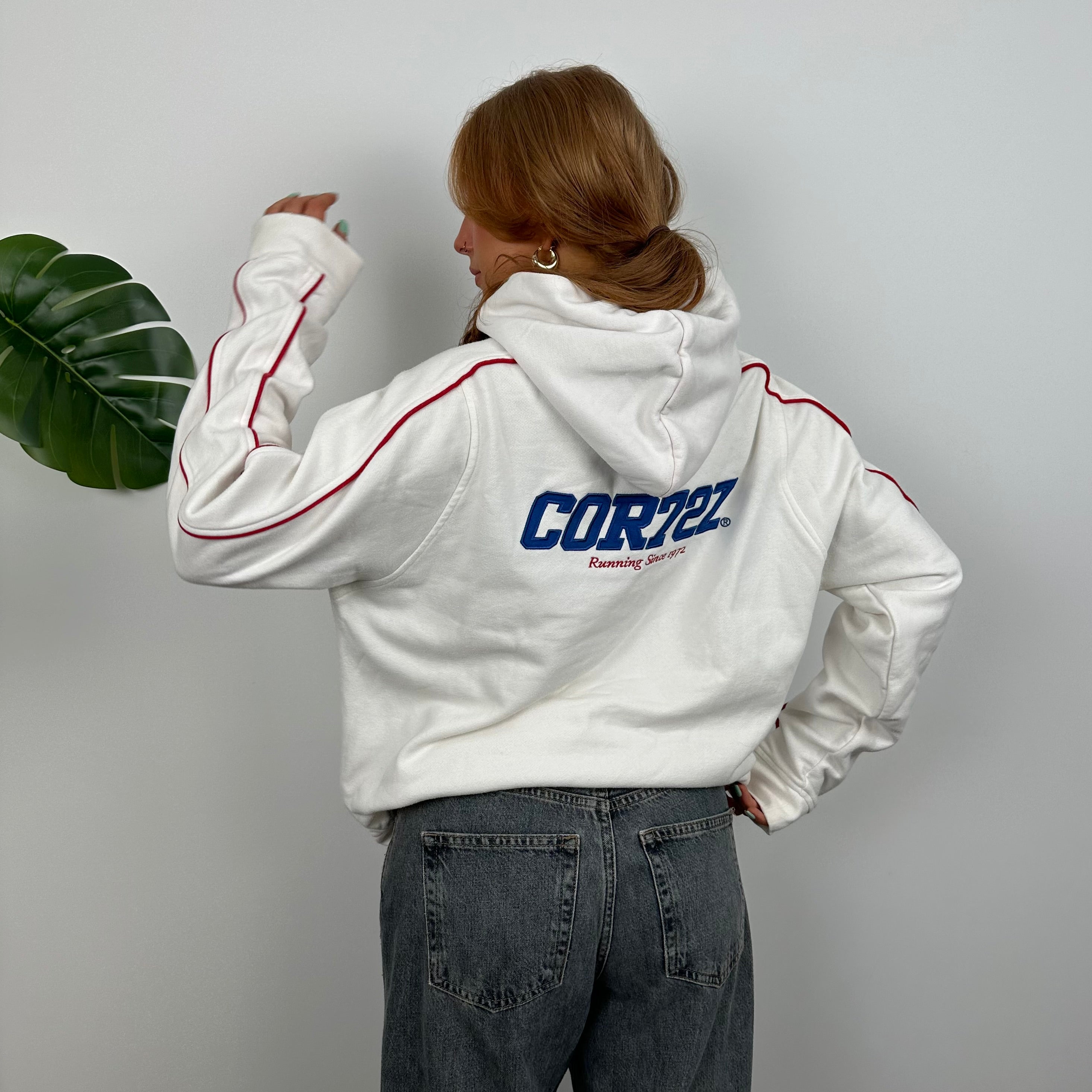 Nike Cortez White Embroidered Spell Out Hoodie (M)