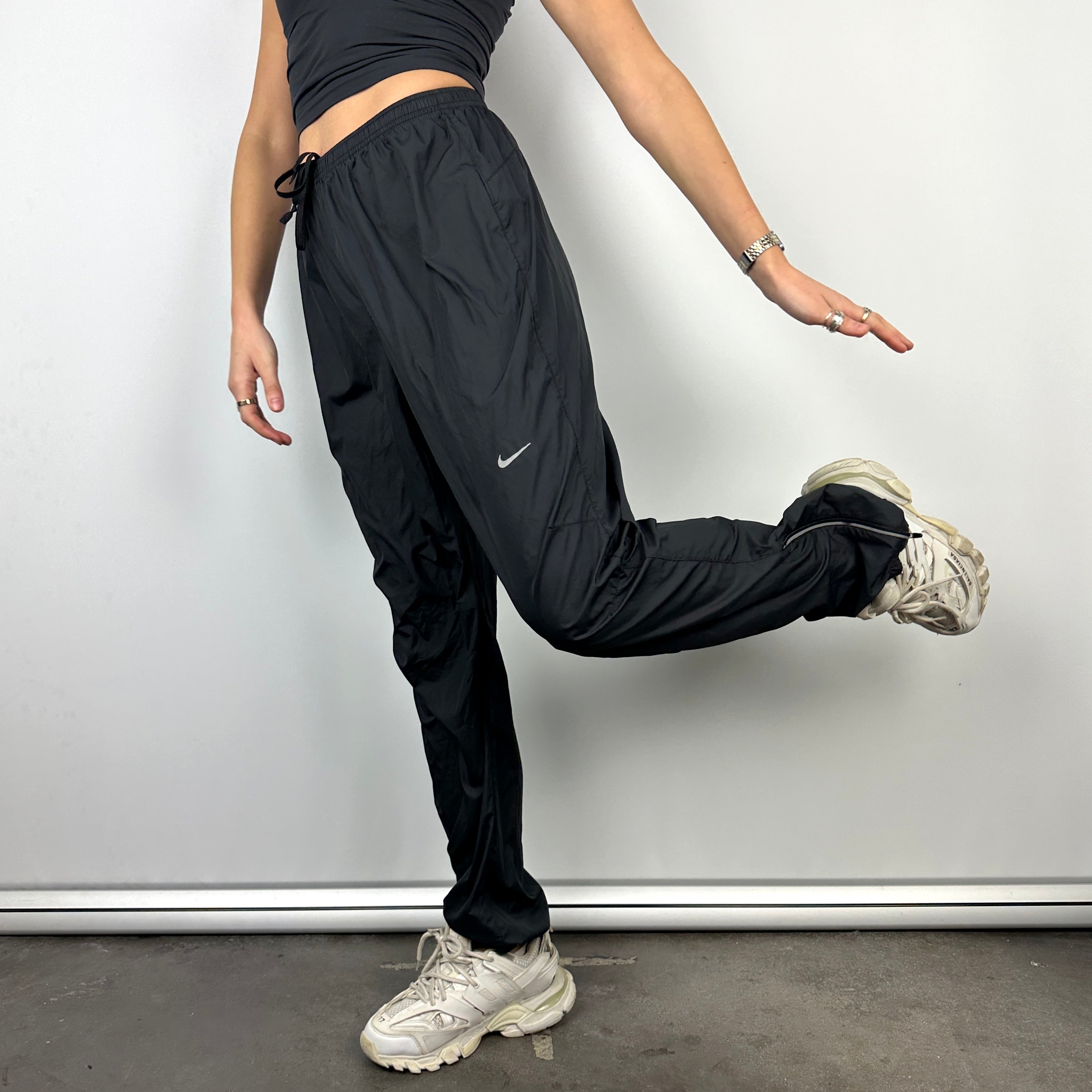 Nike Black Swoosh Track Pants (M)