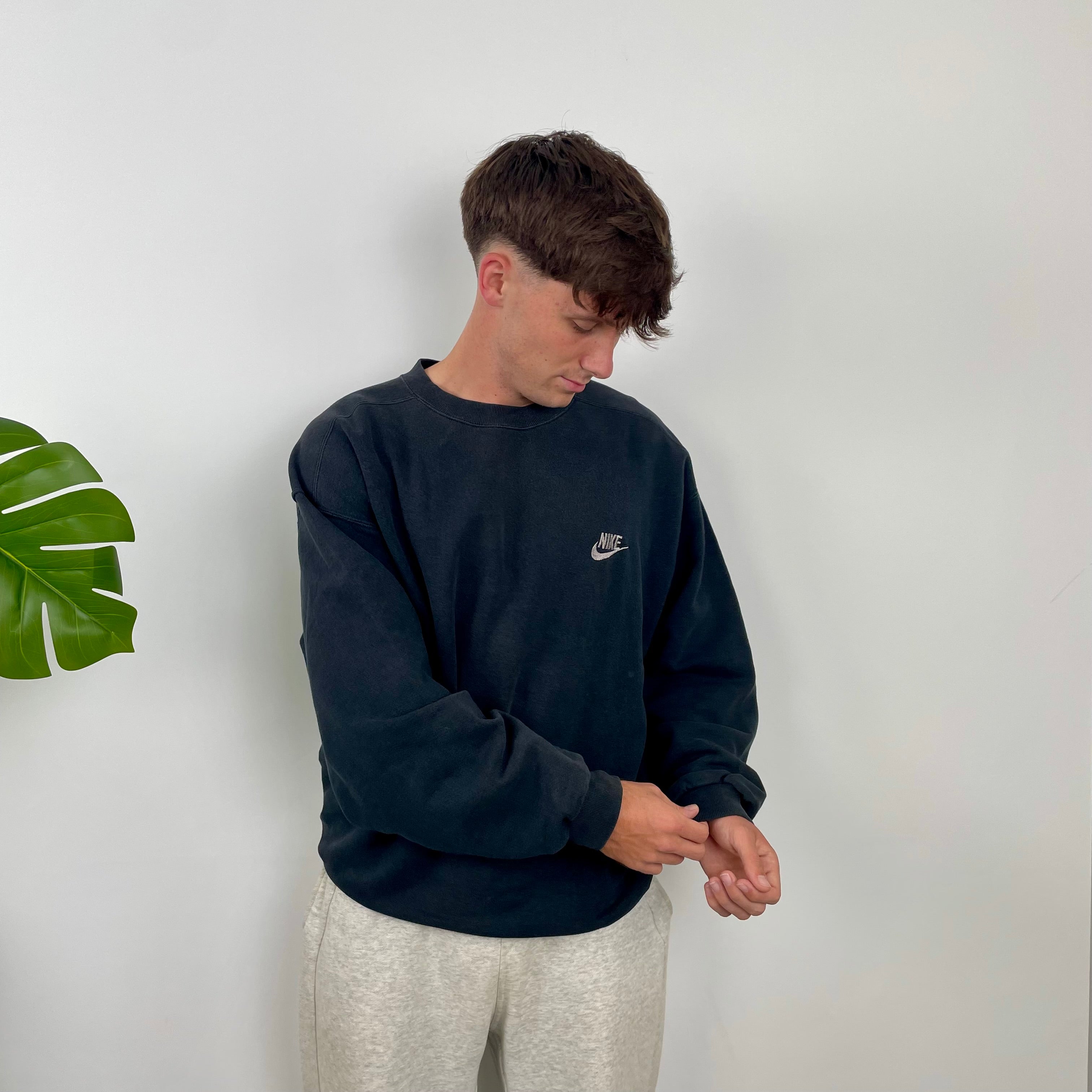 Nike Black Embroidered Spell Out Sweatshirt (L)