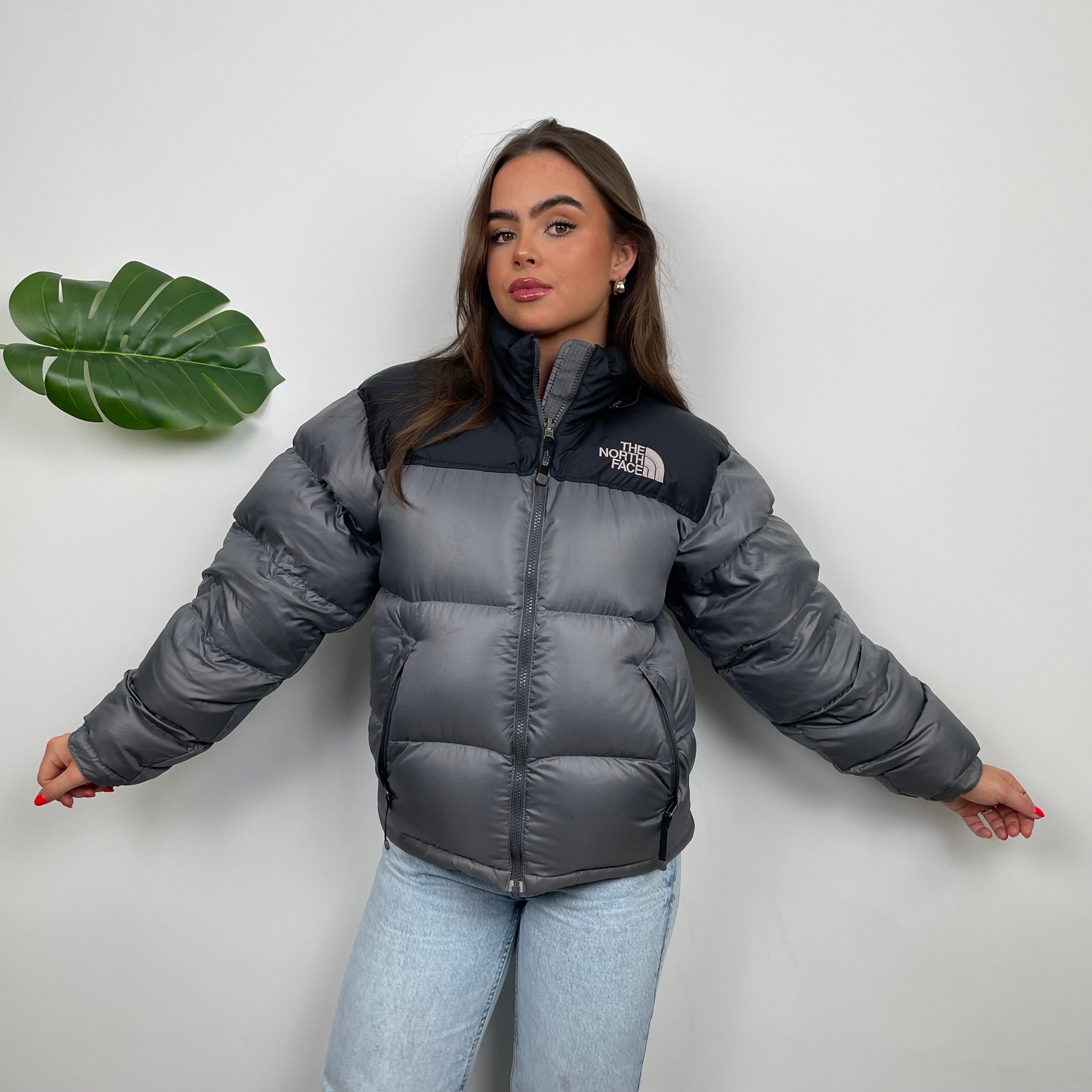 North Face Grey Puffer Jacket (XS)