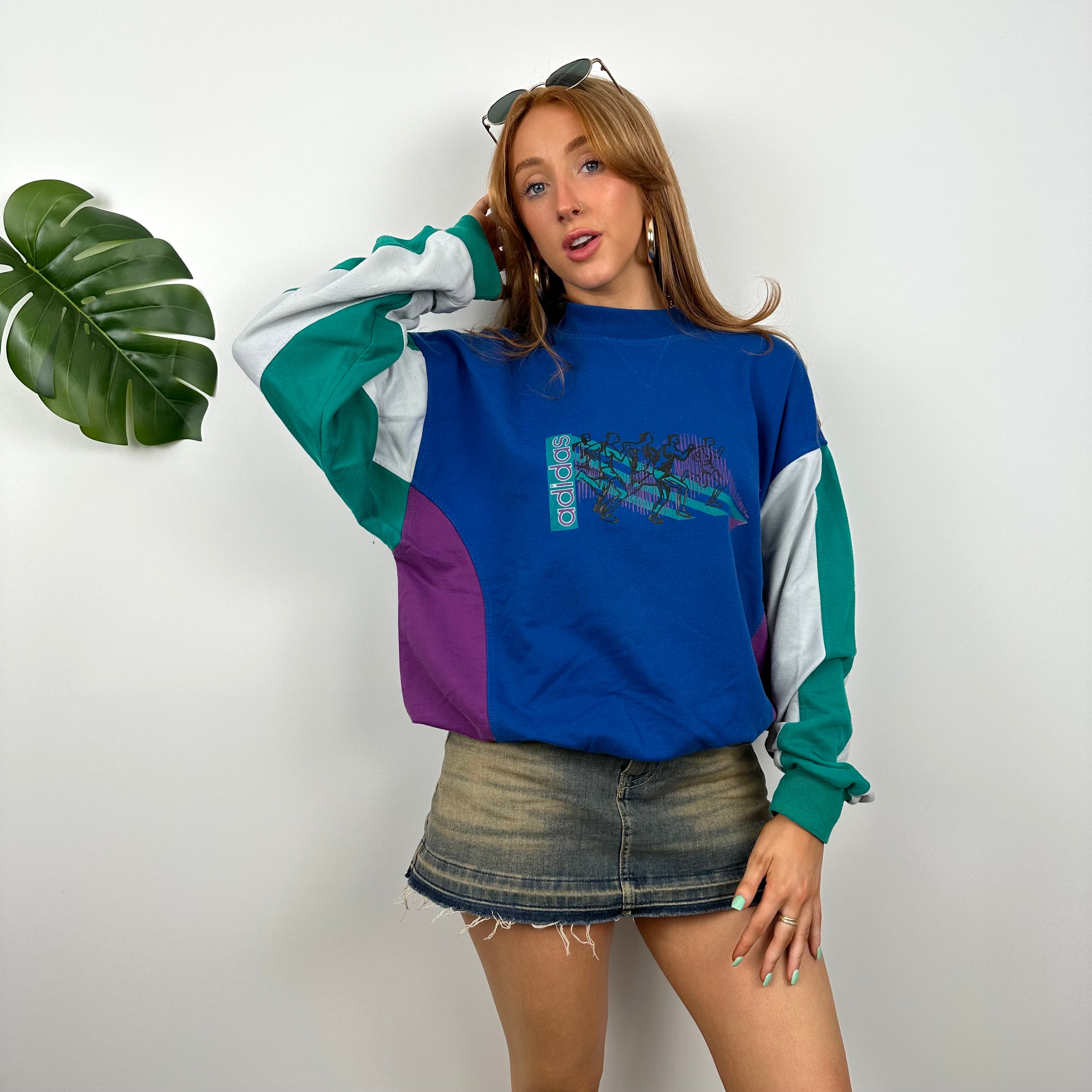 Adidas Blue Spell Out Sweatshirt (S)