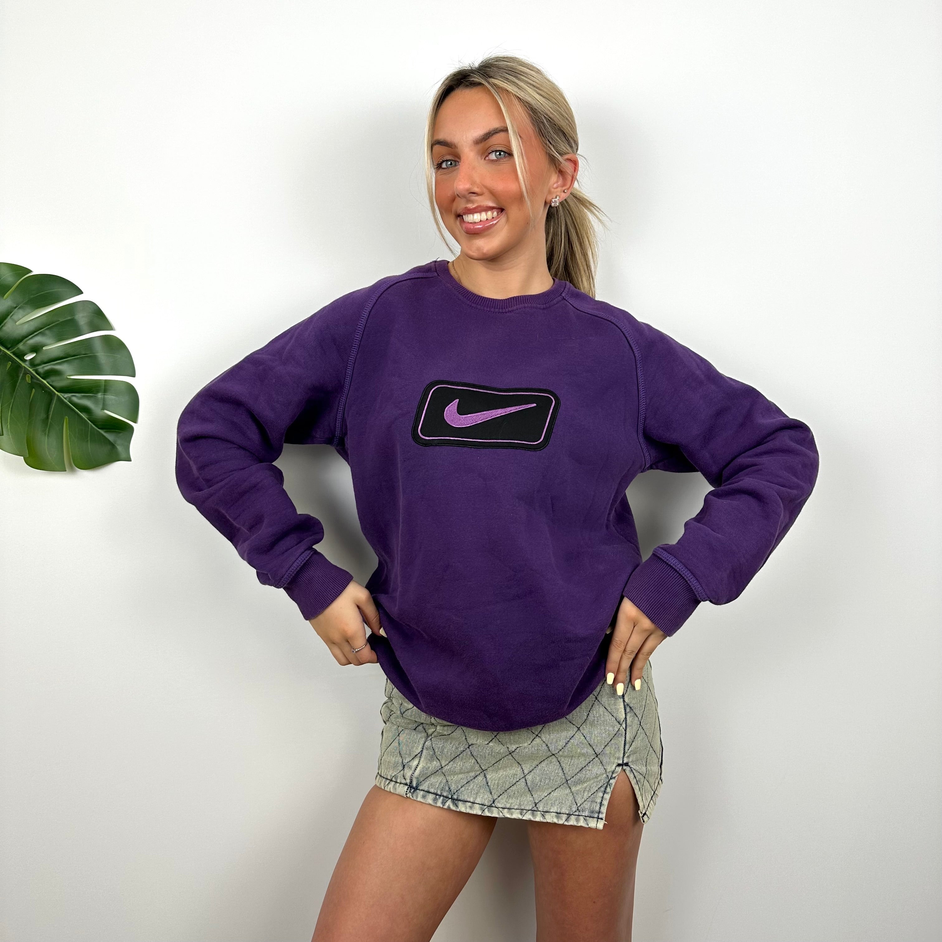 Nike Purple Embroidered Swoosh Sweatshirt (M)