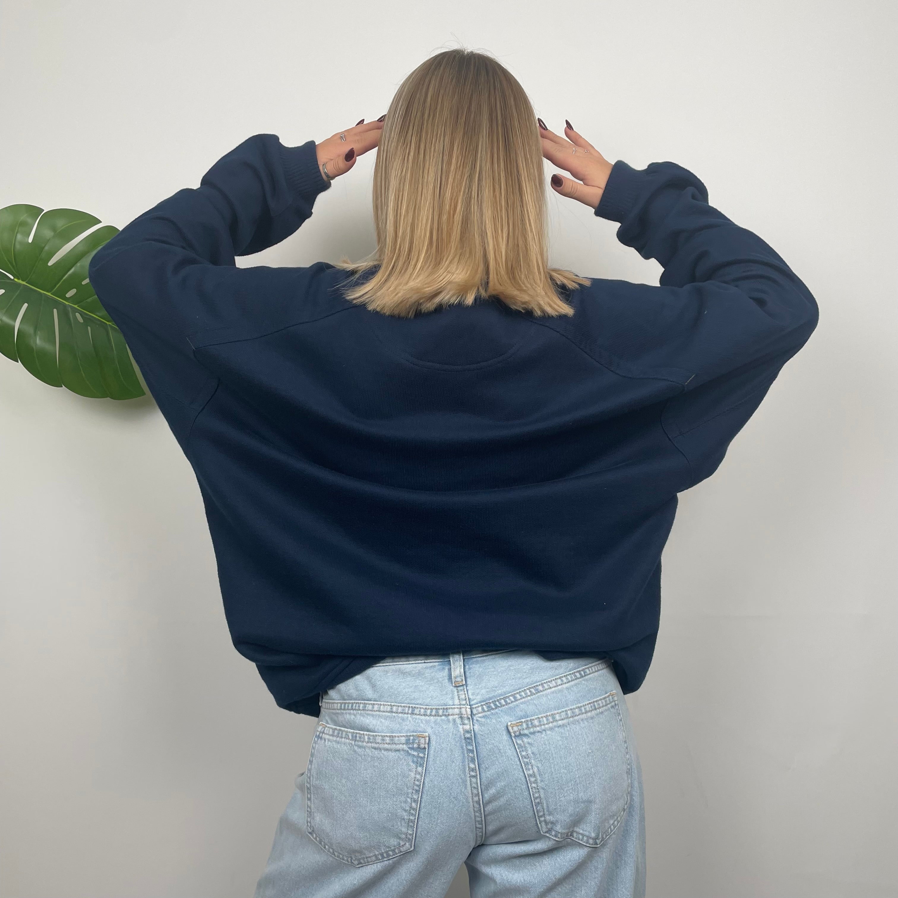 Nike Navy Embroidered Swoosh Sweatshirt (L)