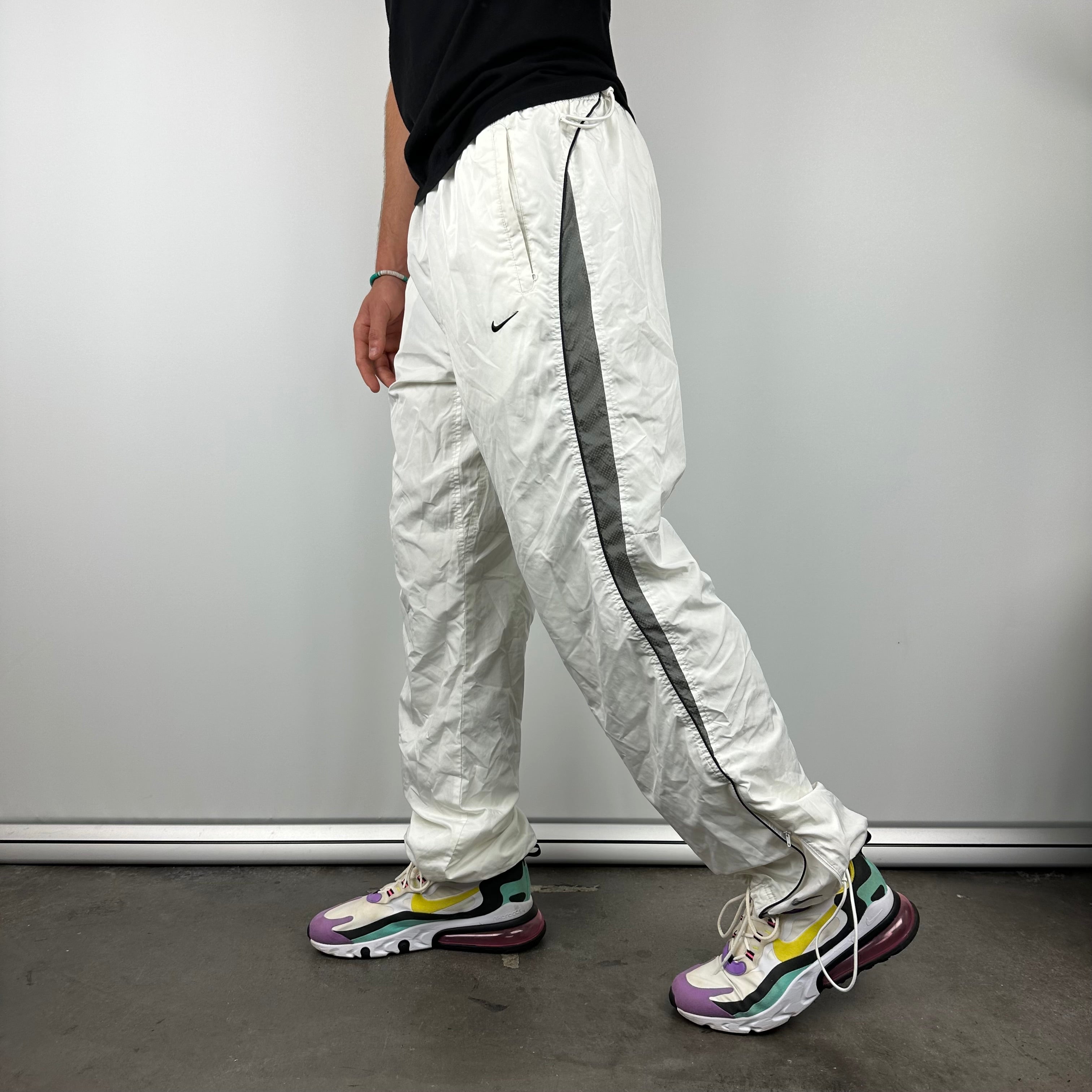 Nike White Embroidered Swoosh Track Pants (XL) – Jamie Online Vintage