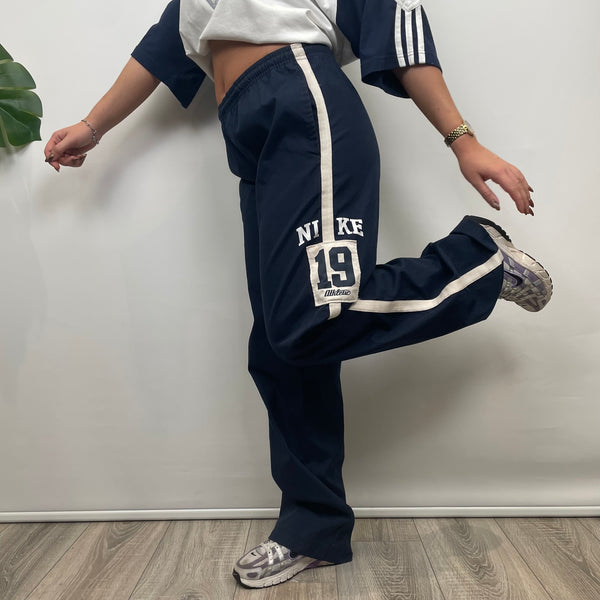 Nike Navy Embroidered Swoosh Track Pants (S)