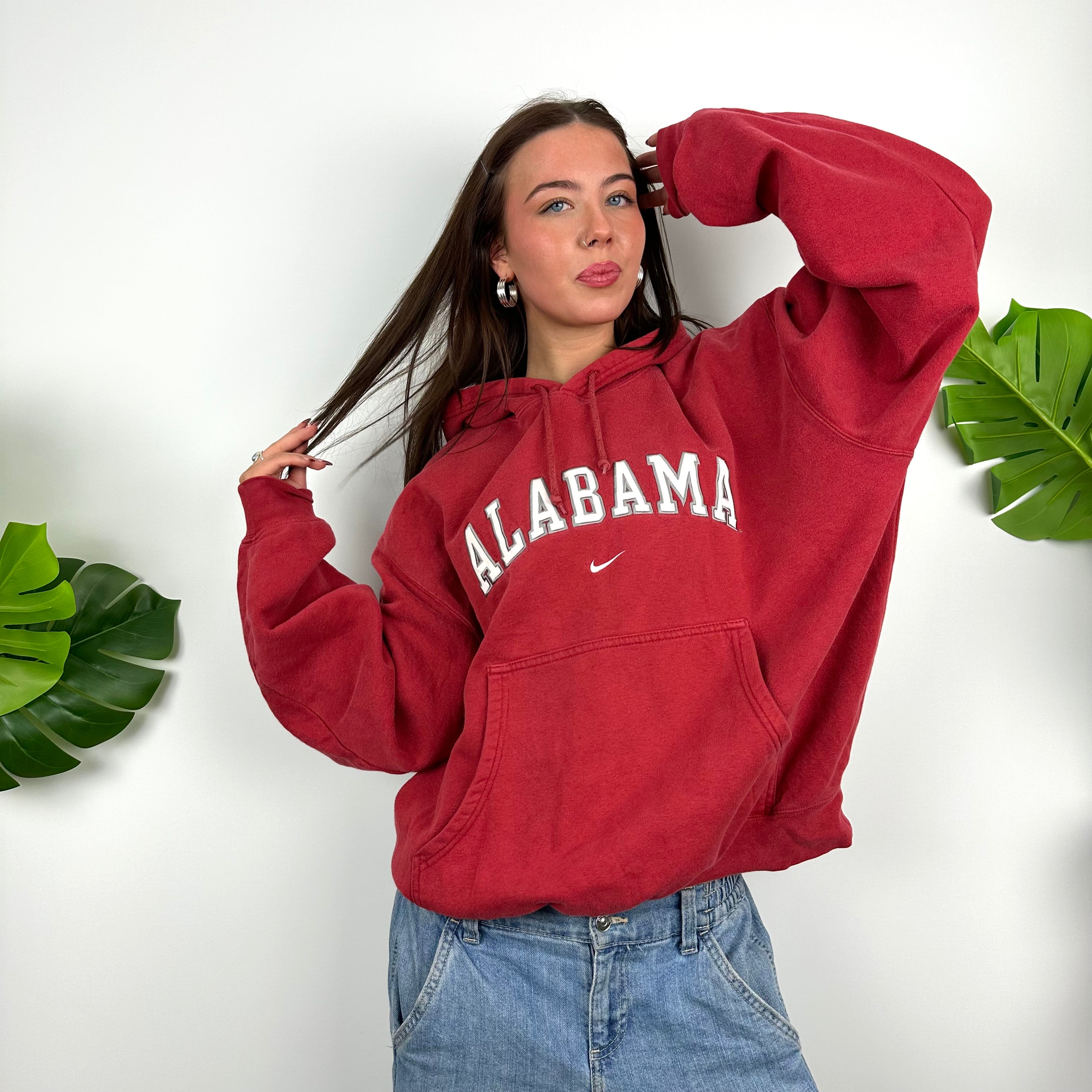 Nike x Alabama Red Embroidered Spell Out Hoodie (L)