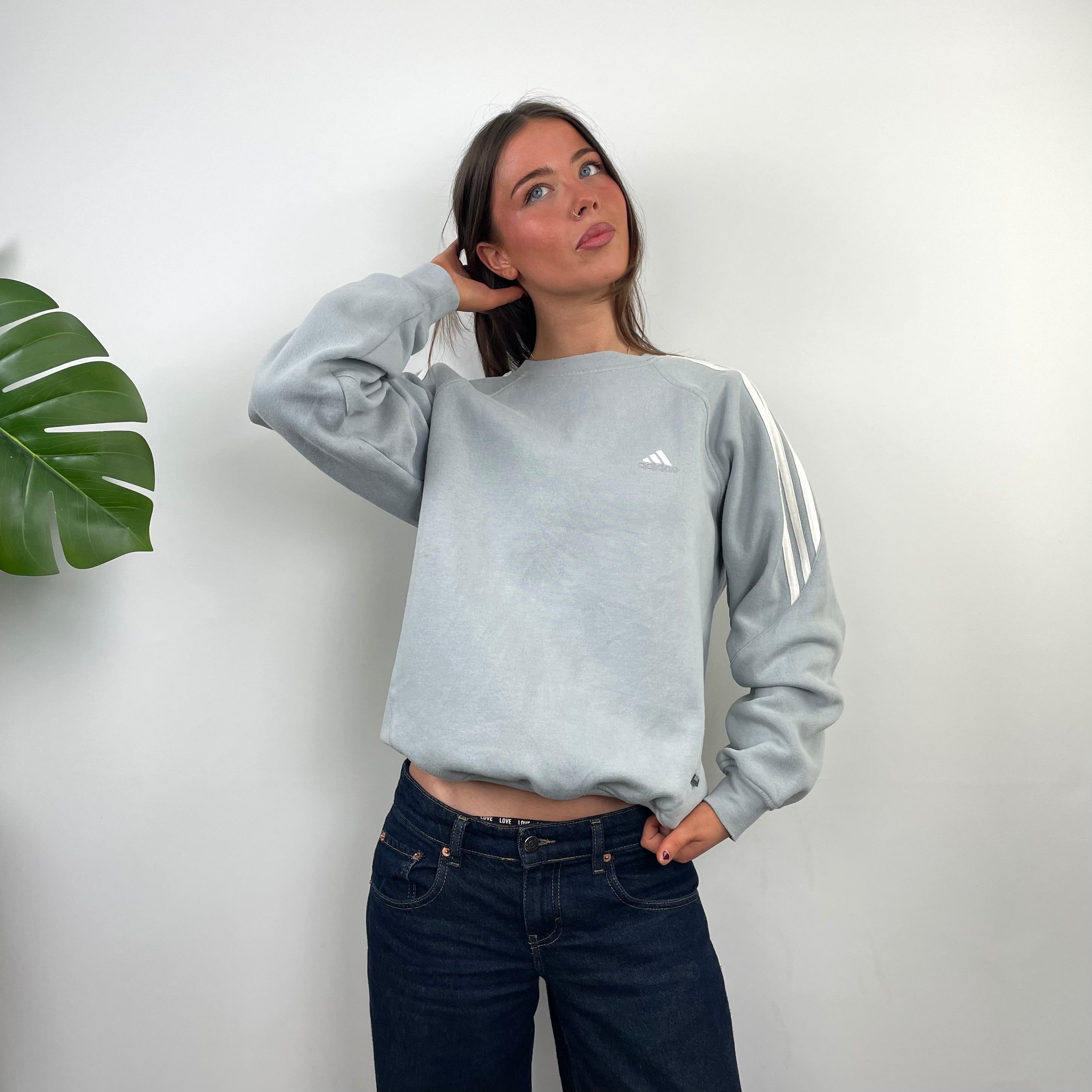 Adidas Mint Green Embroidered Spell Out Sweatshirt (M)
