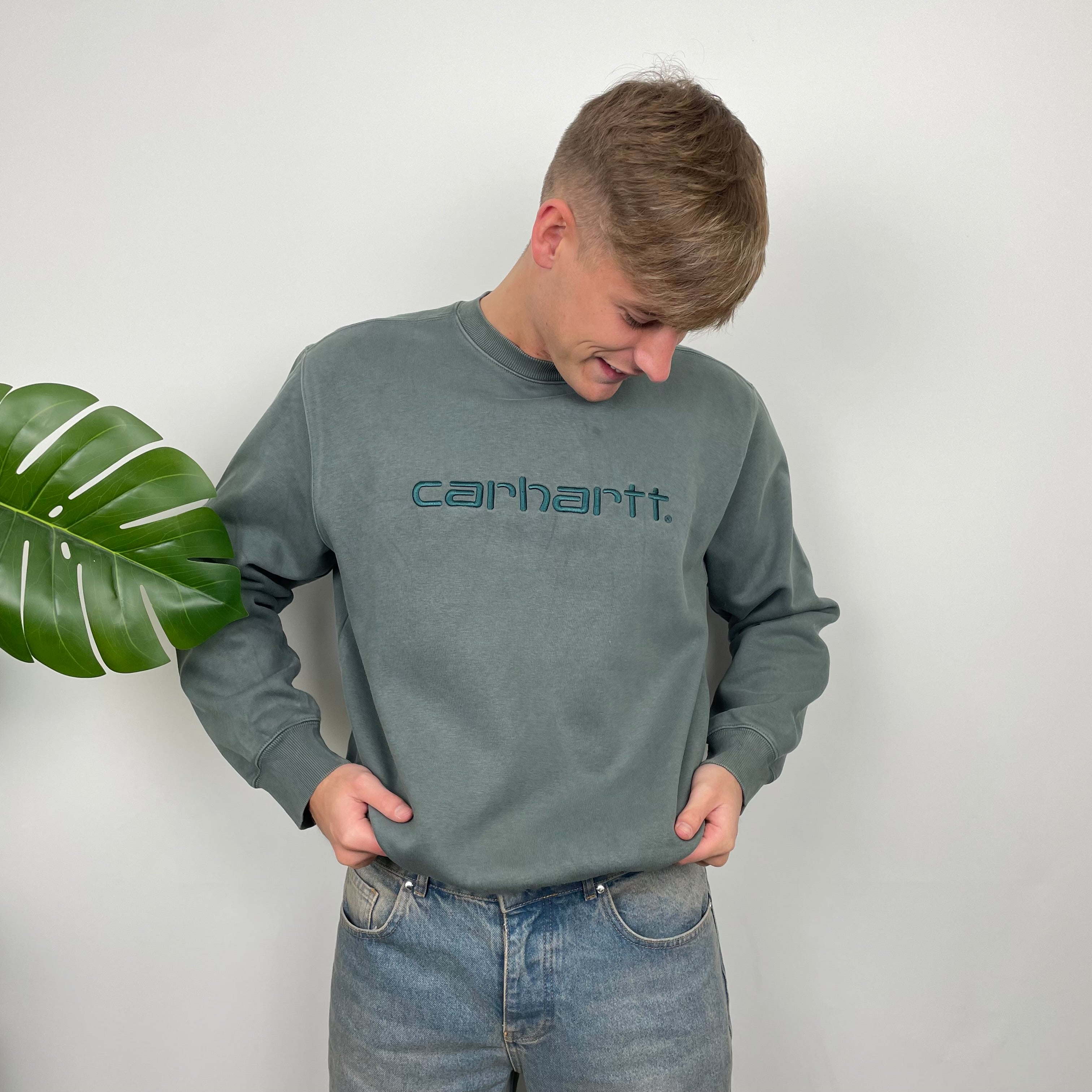 Carhartt Green Embroidered Spell Out Sweatshirt (M)