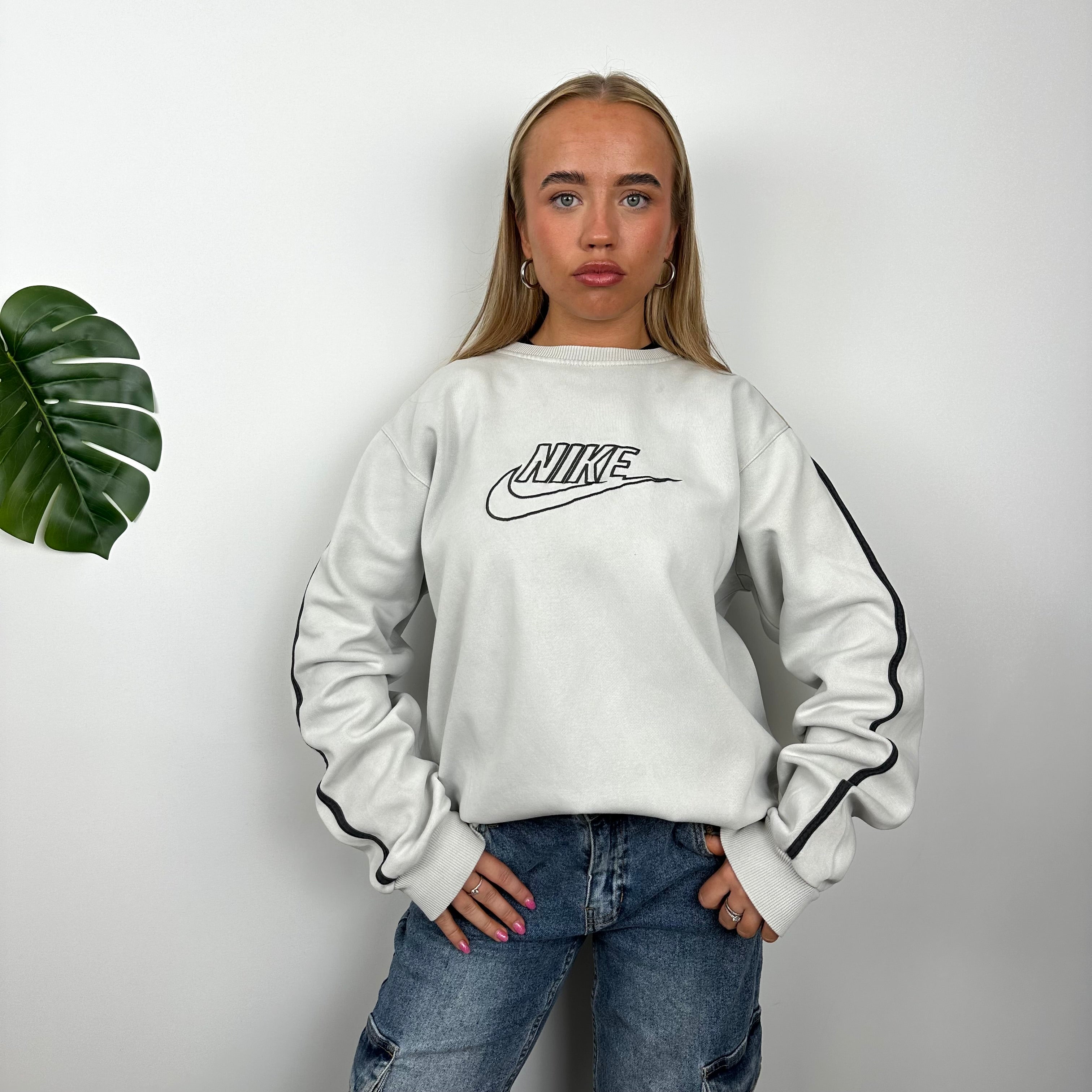 Nike Grey Embroidered Spell Out Sweatshirt (L)