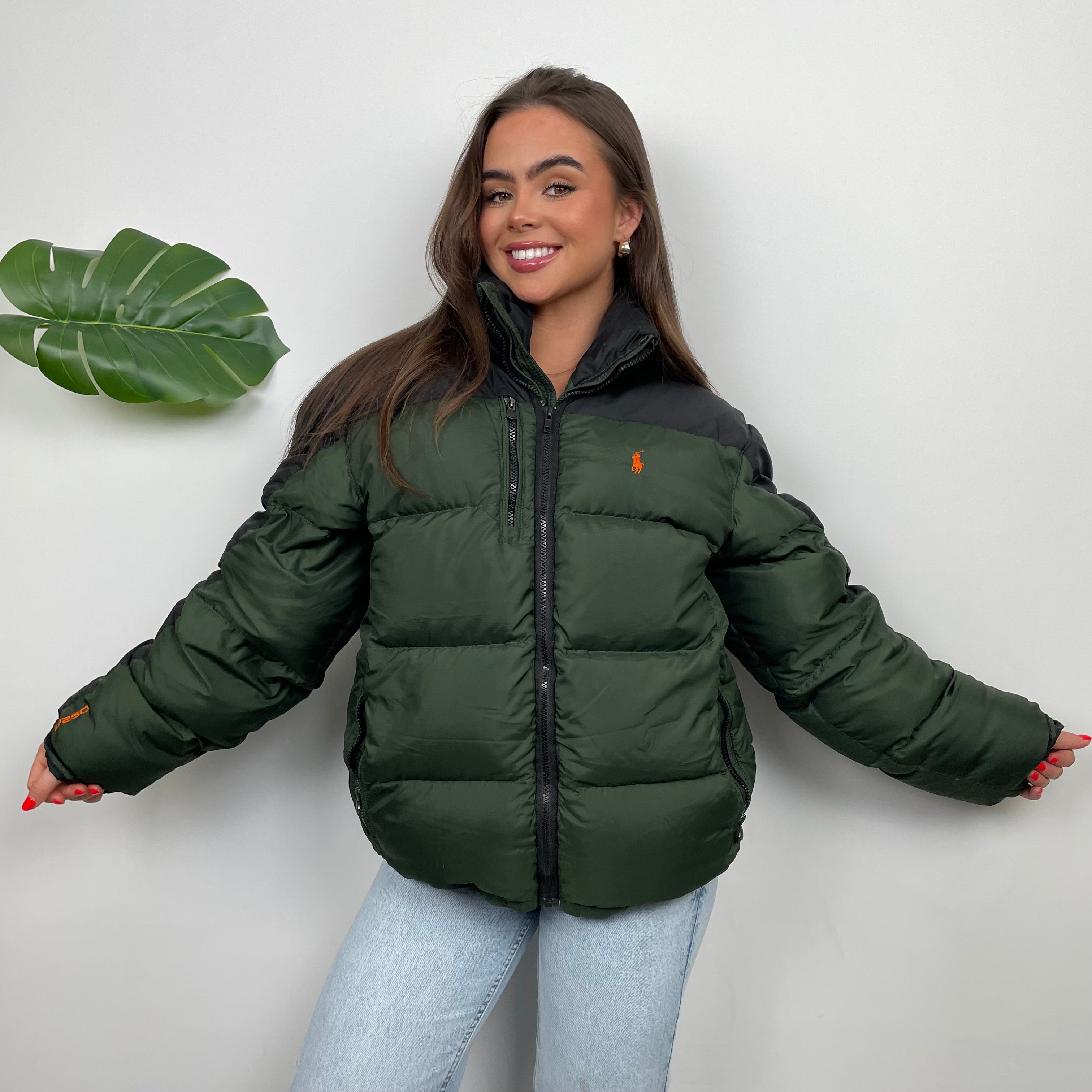 Polo Ralph Lauren Green Embroidered Logo Puffer Jacket (L)