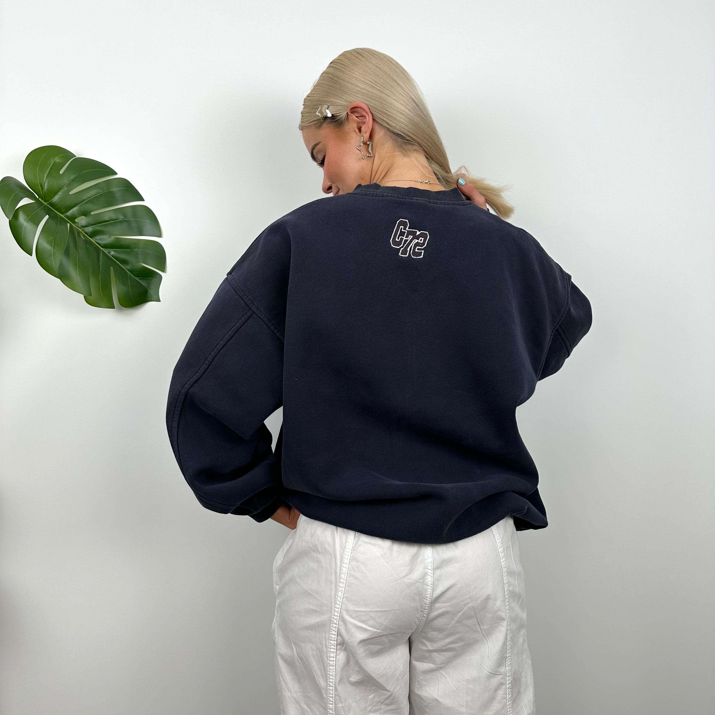 Nike Cortez Navy Embroidered Spell Out Sweatshirt (L)