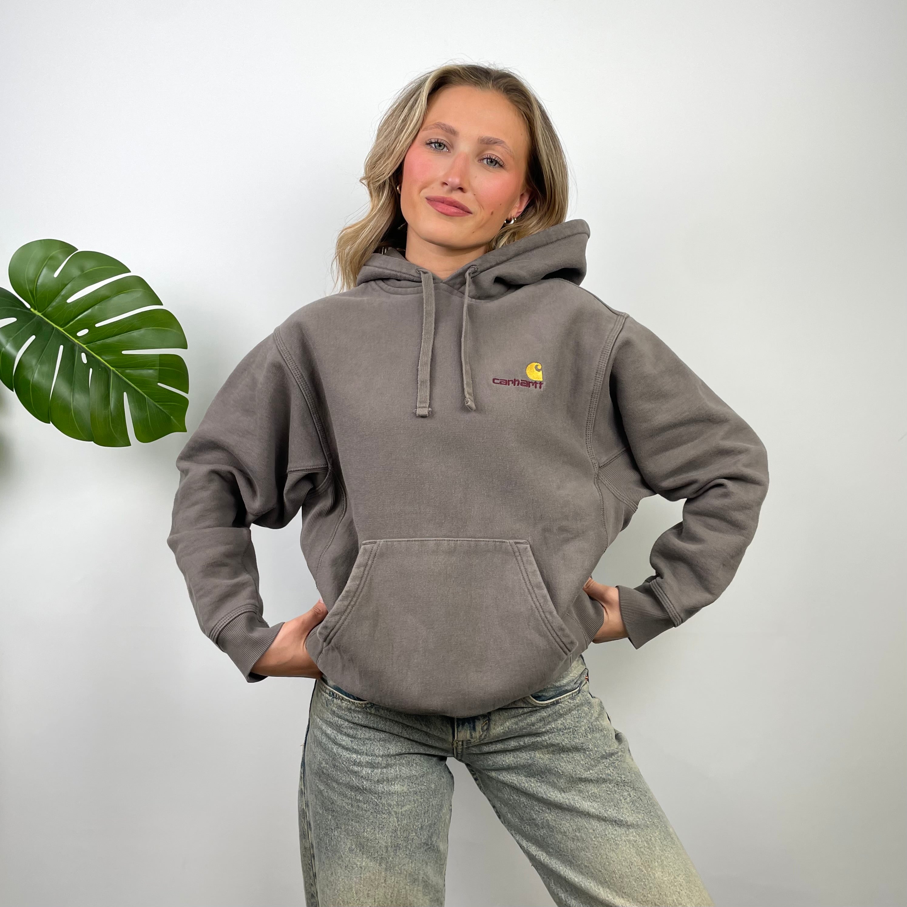 Carhartt RARE Brown Embroidered Logo Hoodie (M)