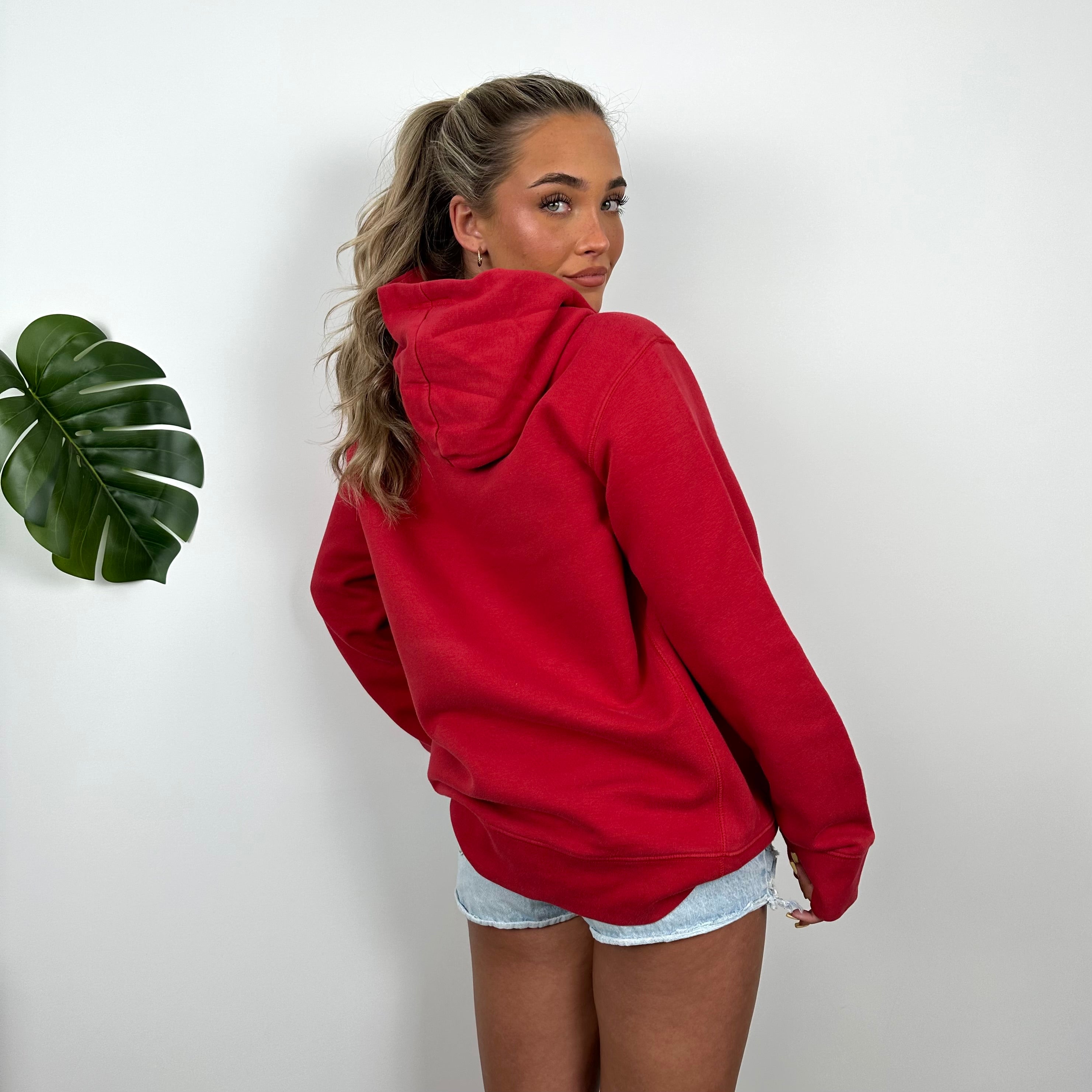 Nike Red Embroidered Swoosh Hoodie (M)