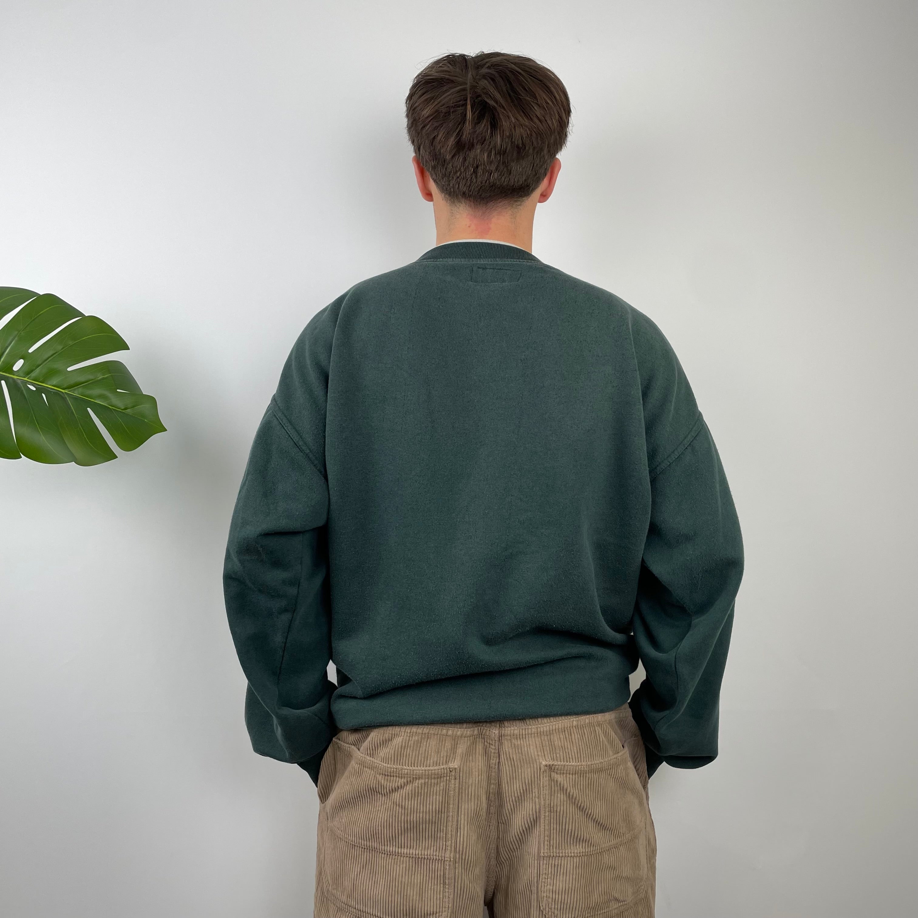Calvin Klein Green Embroidered Spell Out Sweatshirt (L)