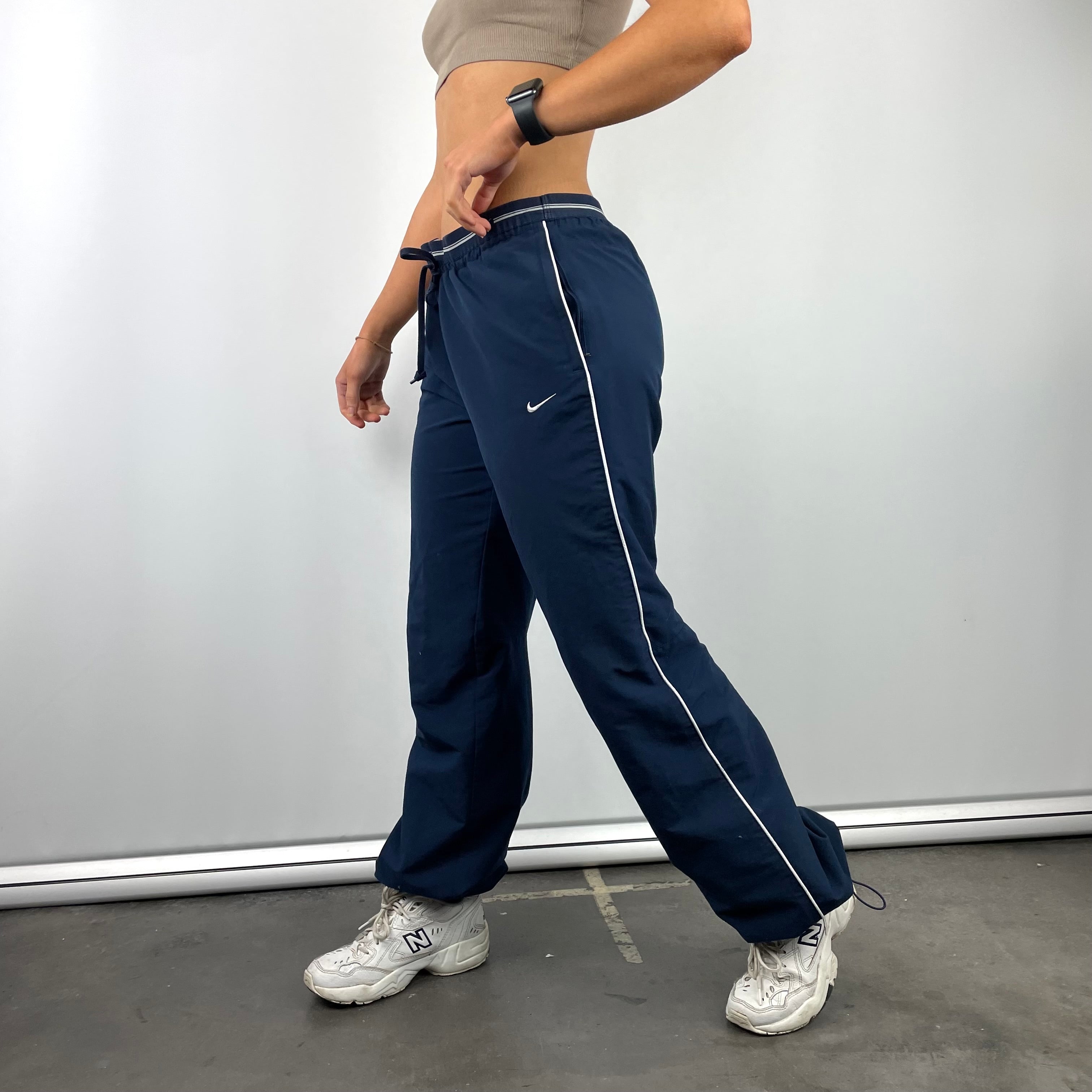 Nike Navy Embroidered Swoosh Track Pants (M)