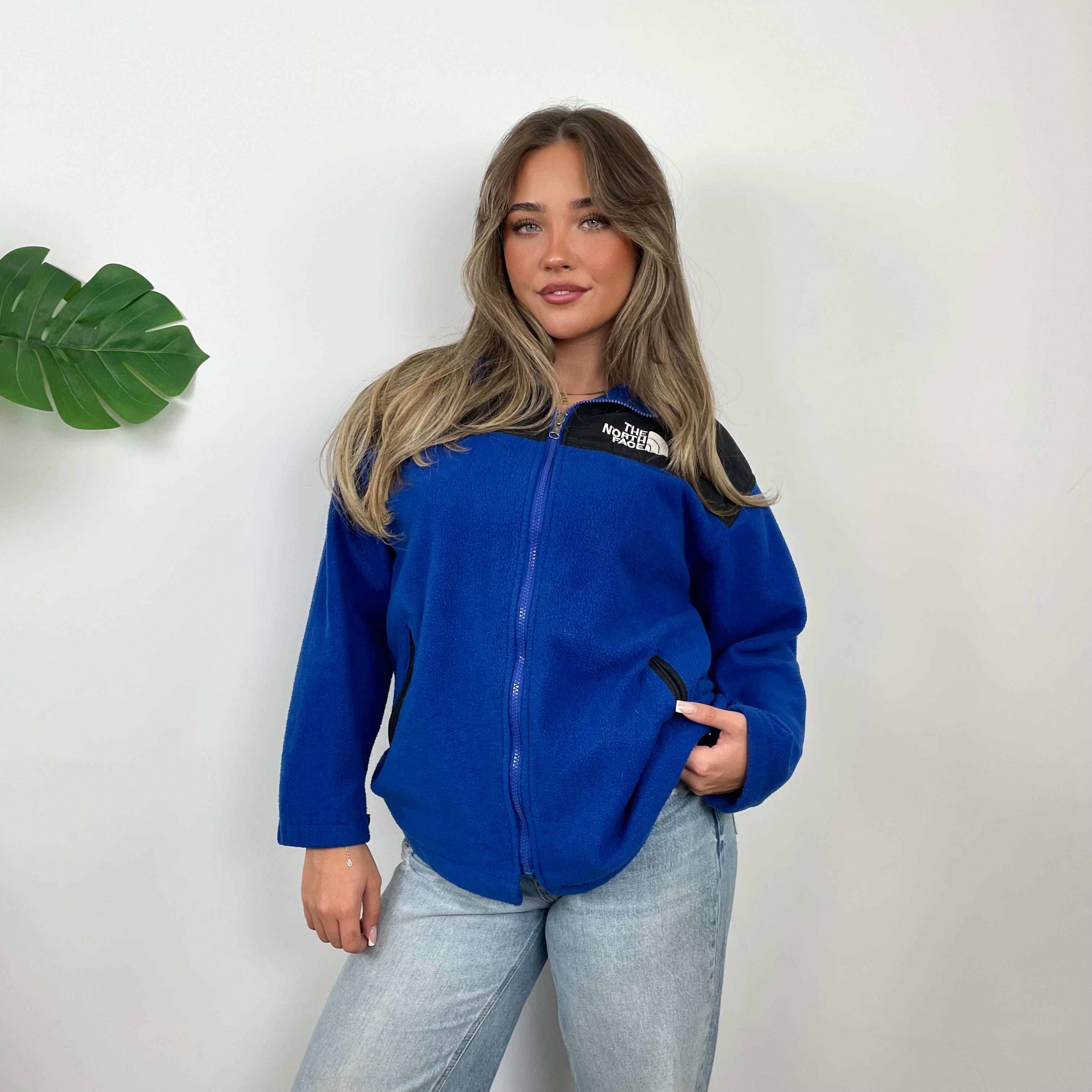 North Face Blue Denali Teddy Bear Fleece Zip Up Jacket (L)