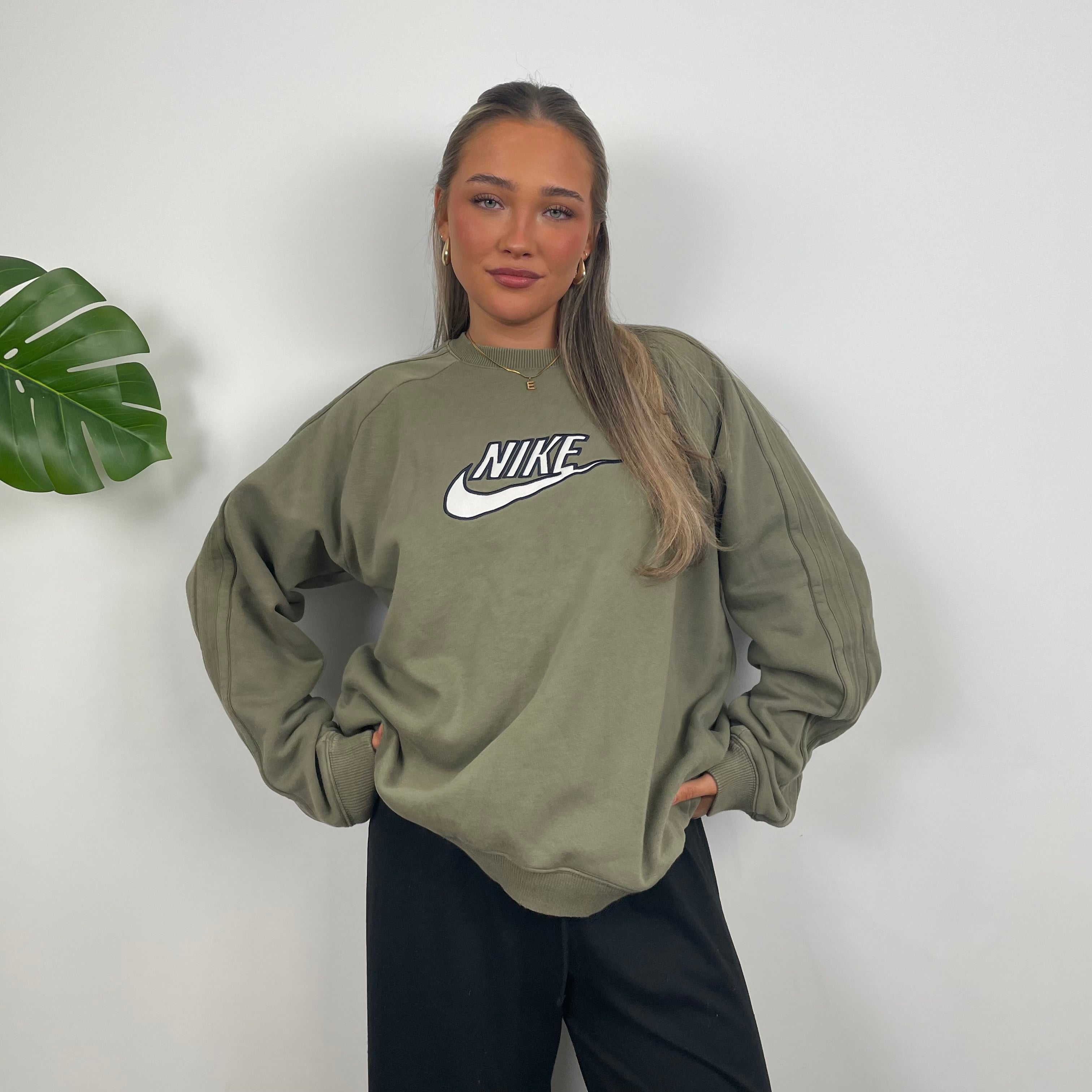 Nike Green Embroidered Spell Out Sweatshirt (M)