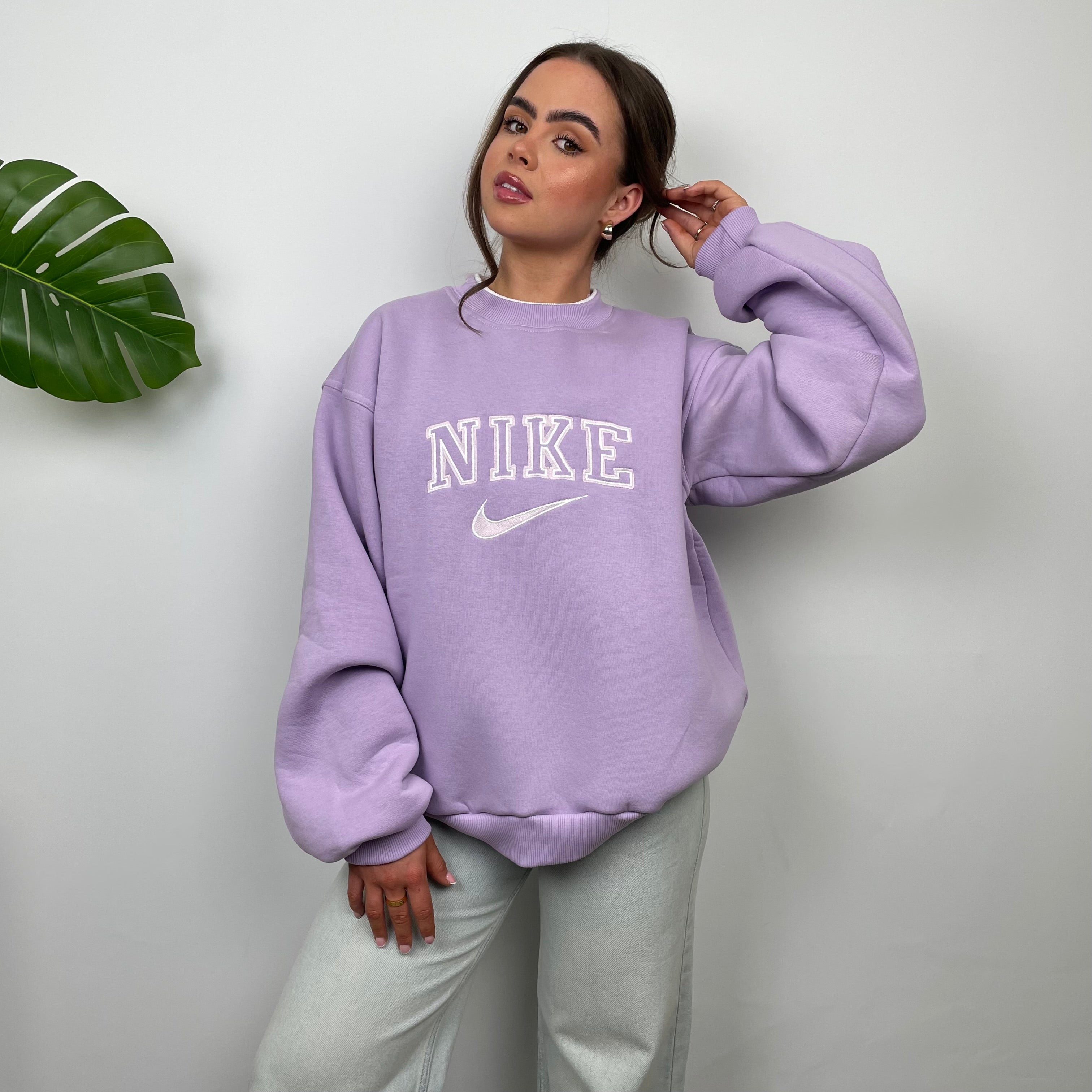 Nike Lilac Embroidered Spell Out Sweatshirt (M)