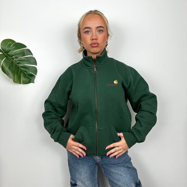 Carhartt Green Embroidered Spell Out Zip Up Jacket (M)