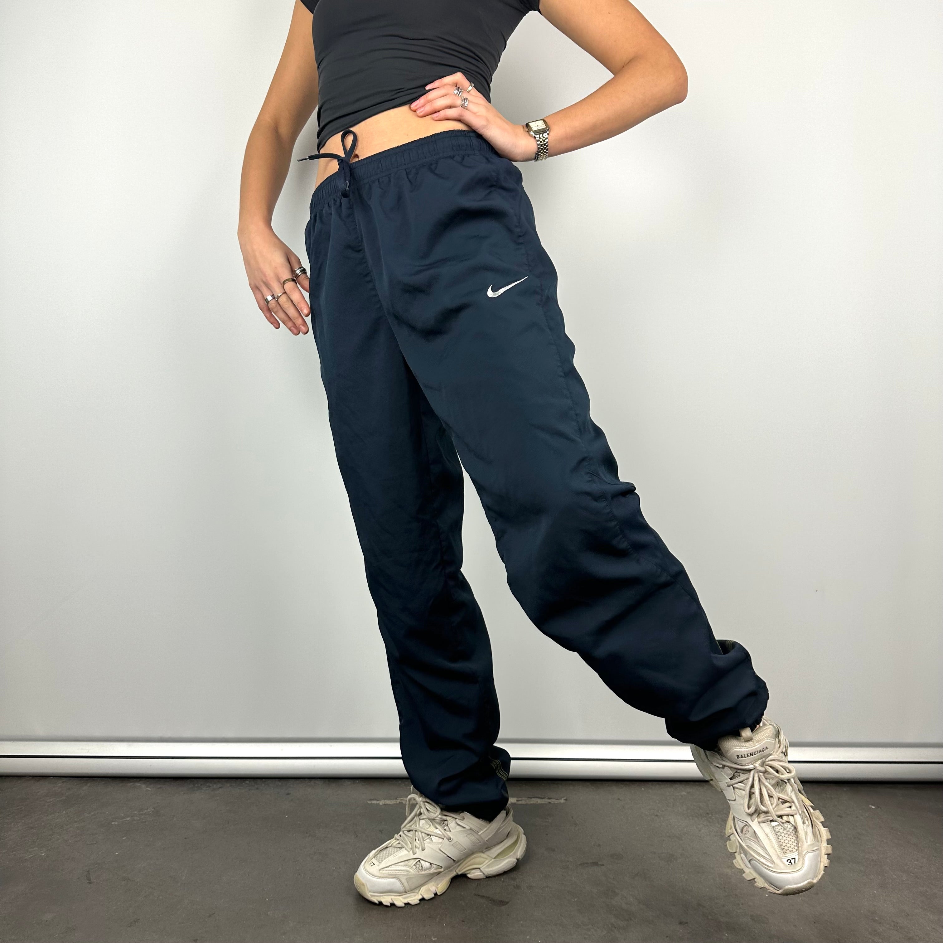 Nike Navy Embroidered Swoosh Track Pants (M)