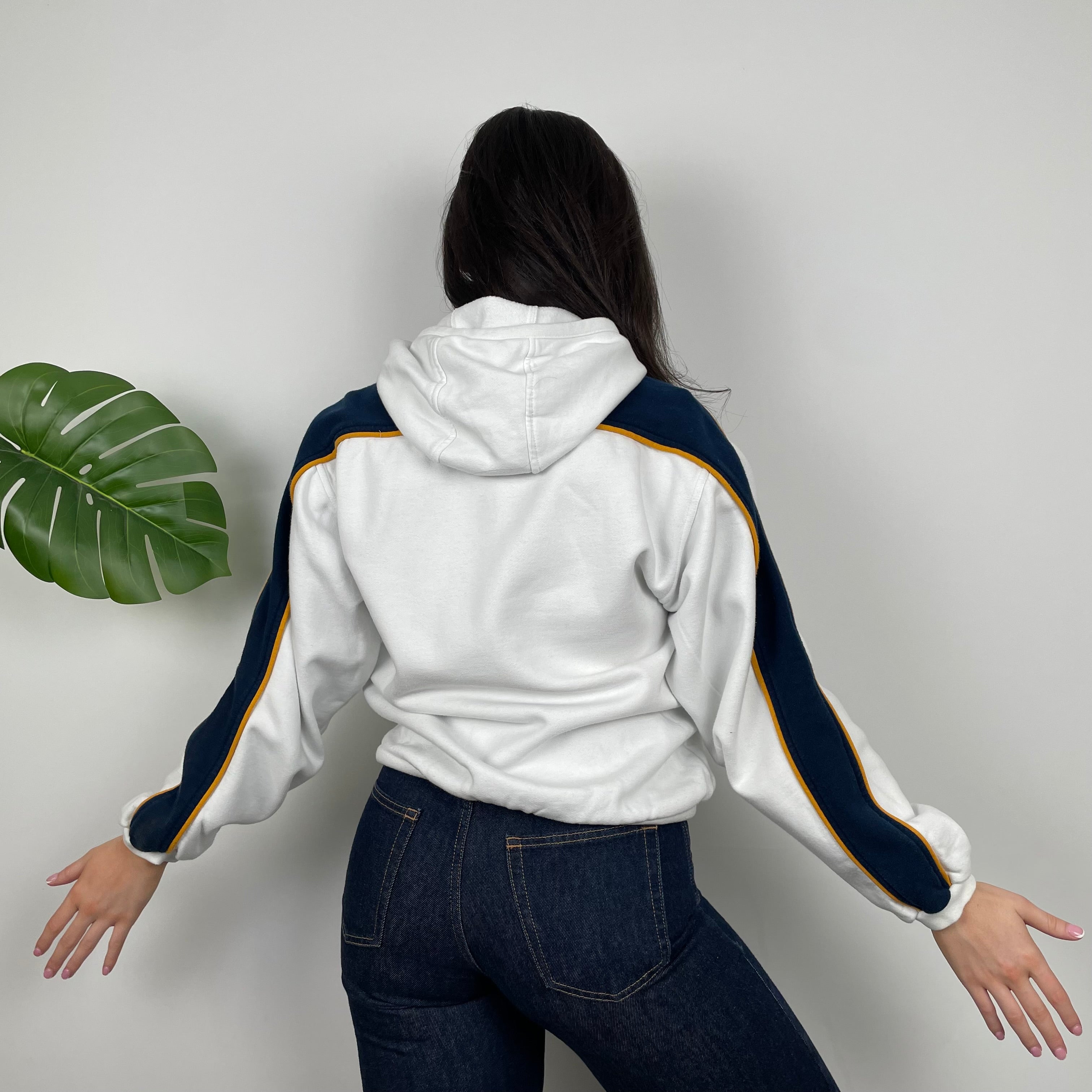 Nike White Embroidered Swoosh Hoodie (XS)