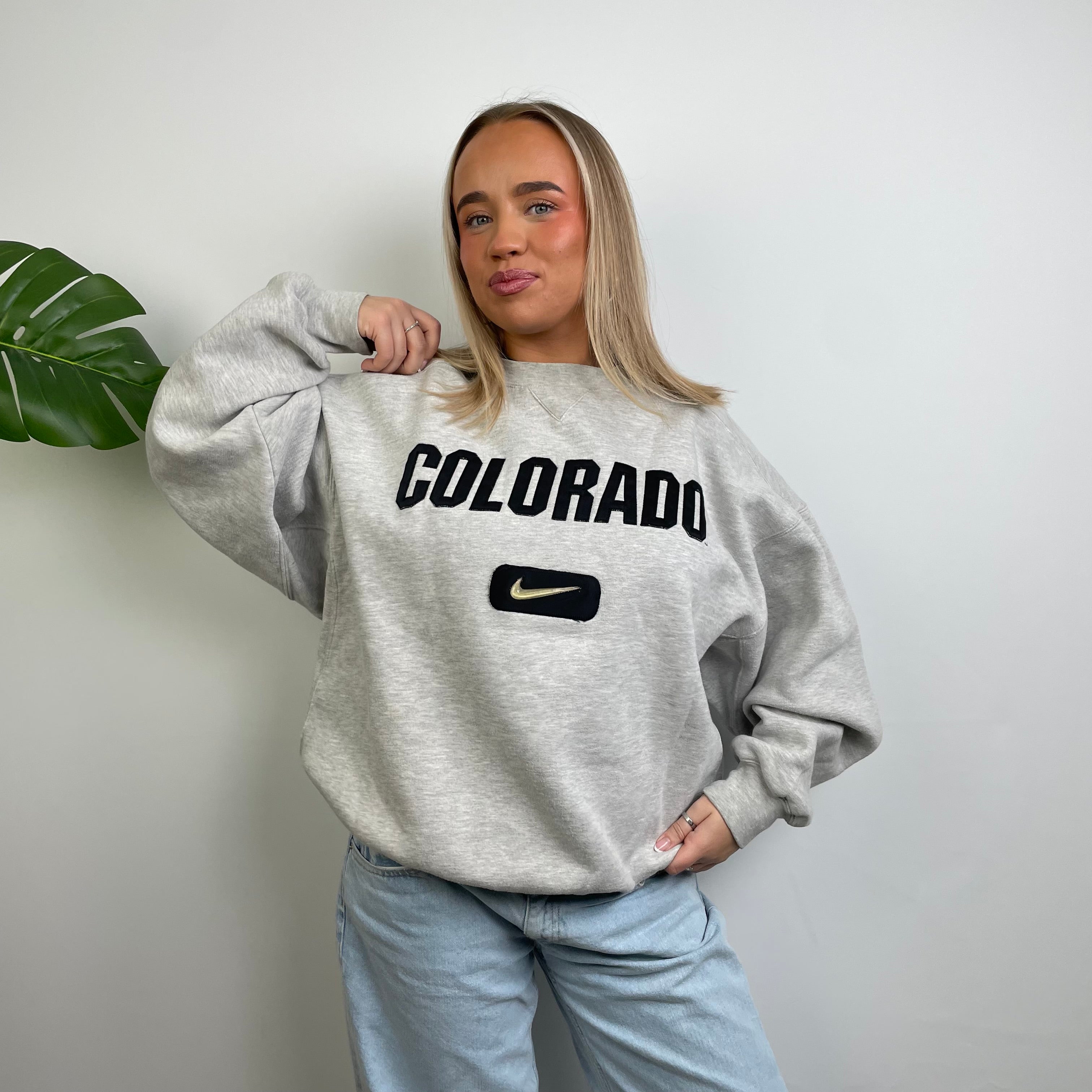 Nike x Colorado RARE Grey Embroidered Spell Out Sweatshirt (L)