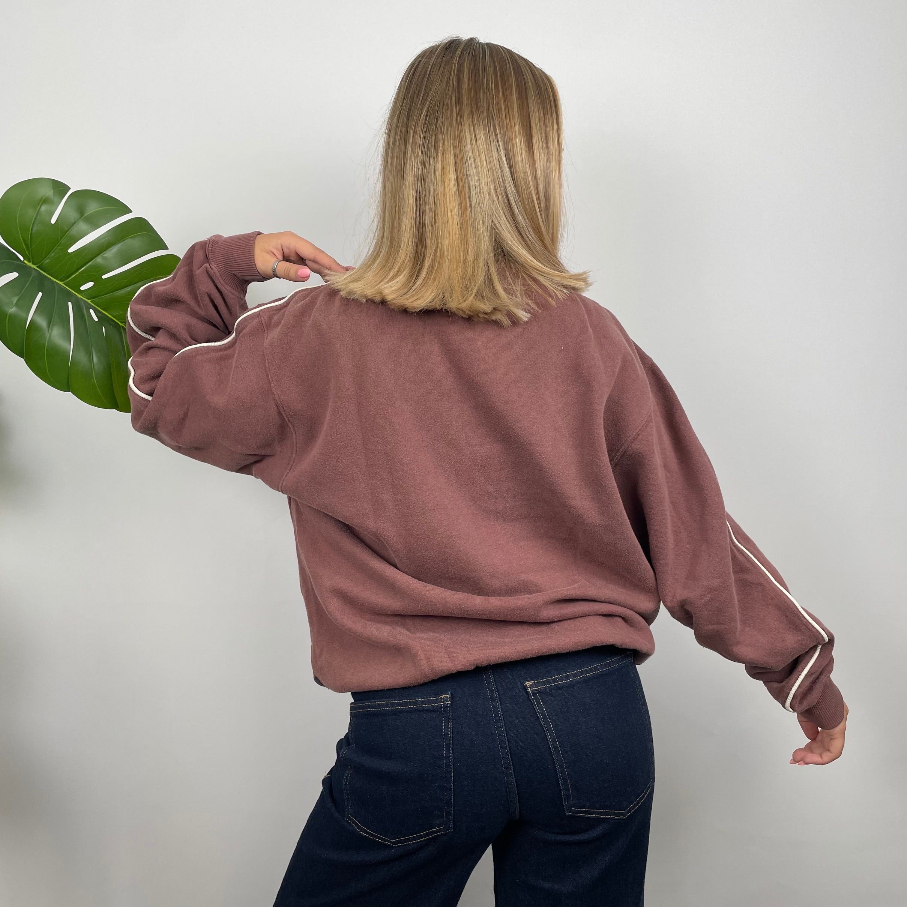 Adidas Maroon Embroidered Spell Out Sweatshirt (L)