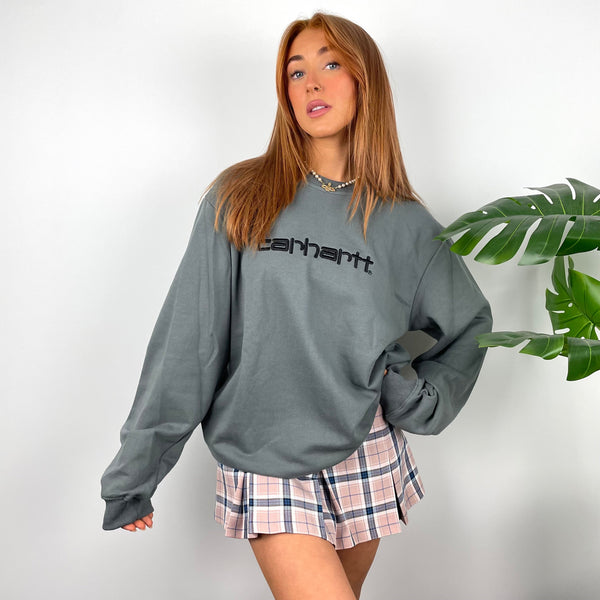 Carhartt Grey Embroidered Spell Out Sweatshirt (L)
