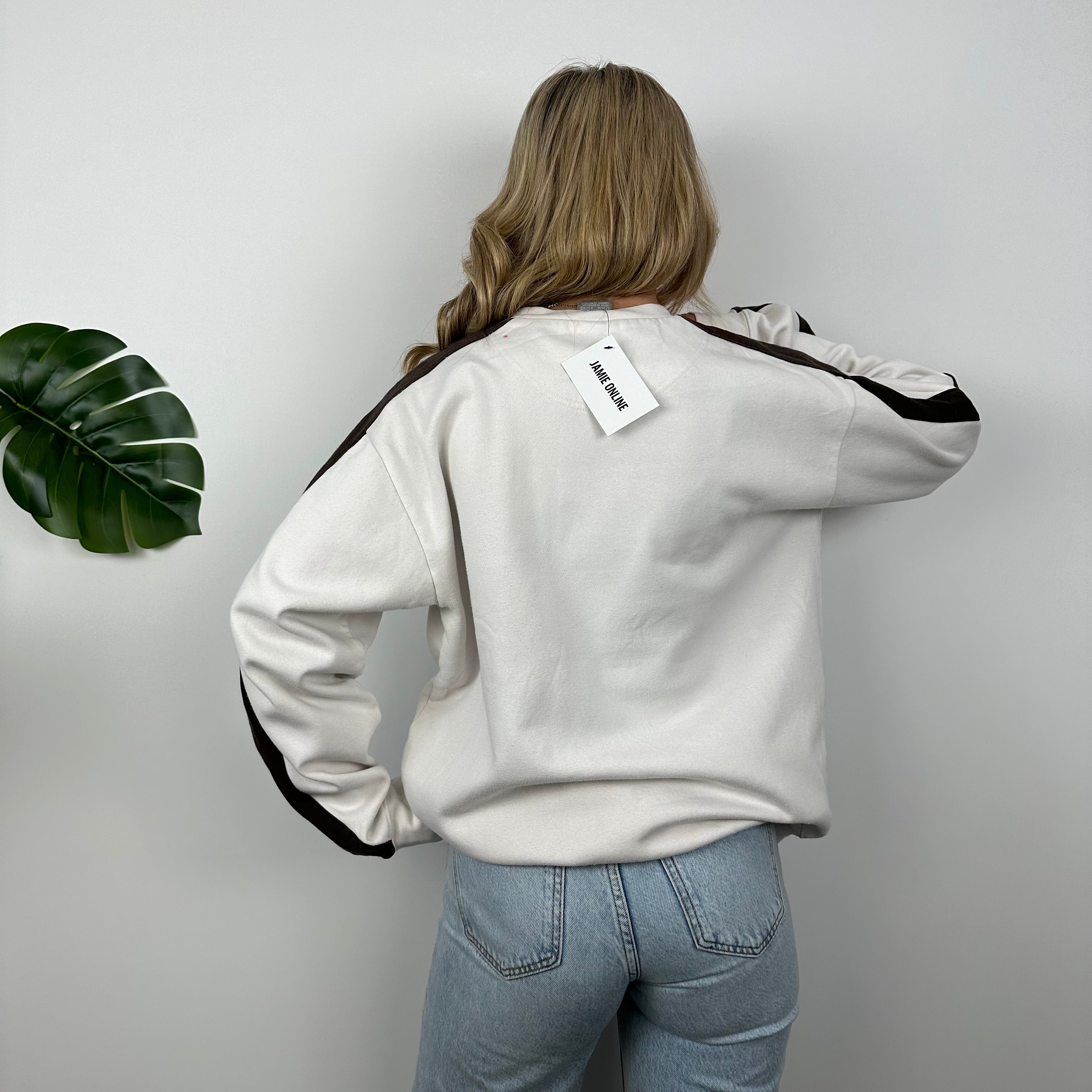 Nike RARE White Embroidered Spell Out Sweatshirt (S)