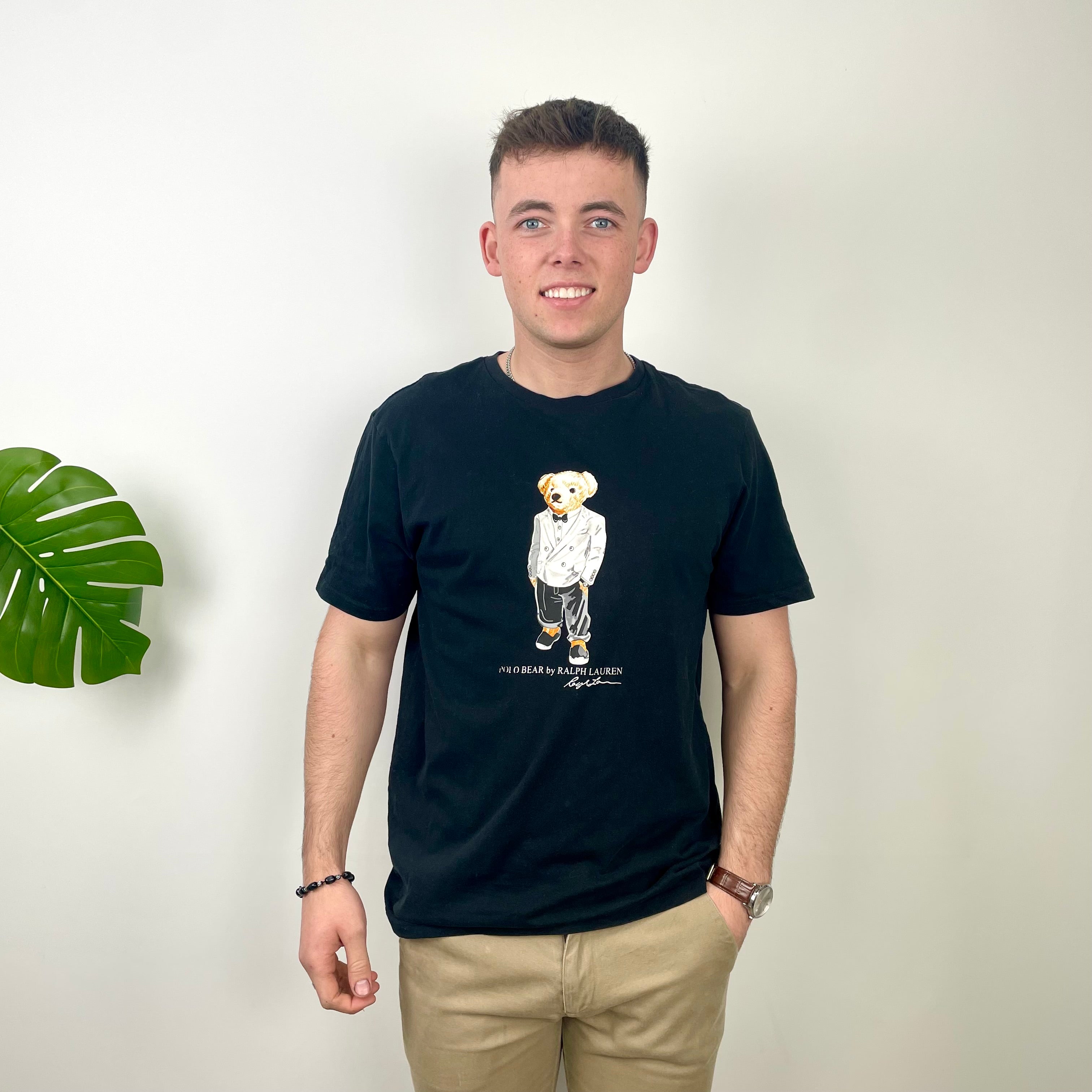 Polo Ralph Lauren Bear Black Spell Out T Shirt (L)