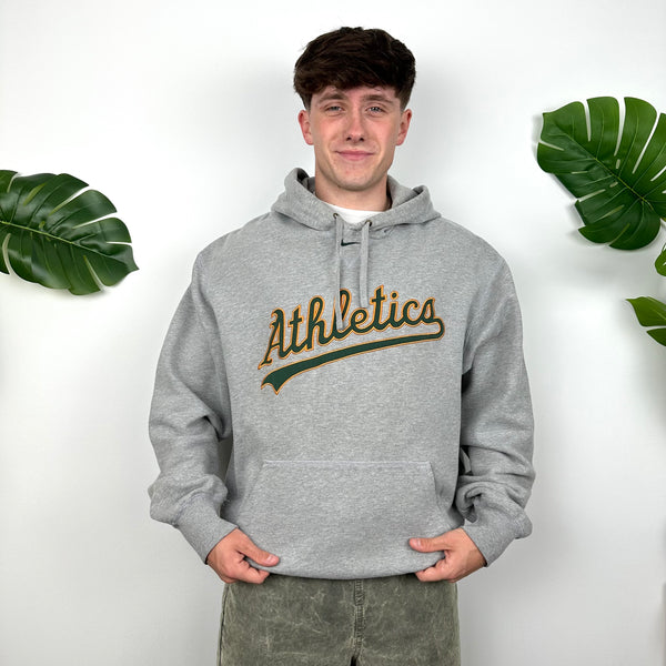 Nike Athletic Grey Embroidered Spell Out Hoodie (L)