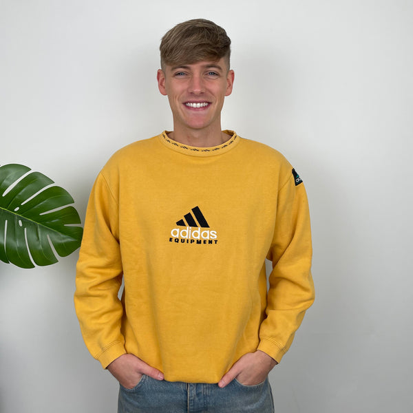 Adidas Equipment Yellow Embroidered Spell Out Sweatshirt (M)