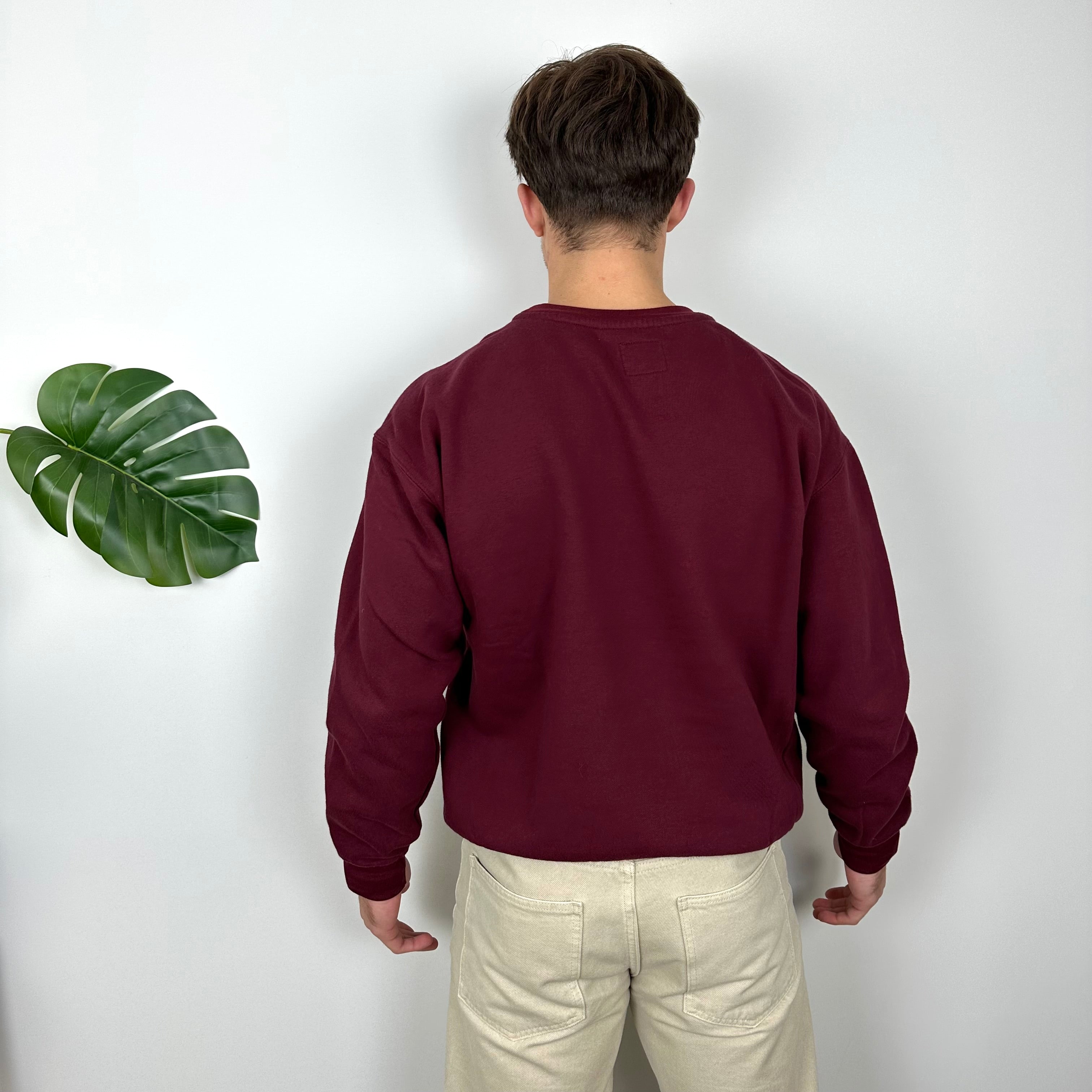 Nike Maroon Embroidered Swoosh Sweatshirt (M)